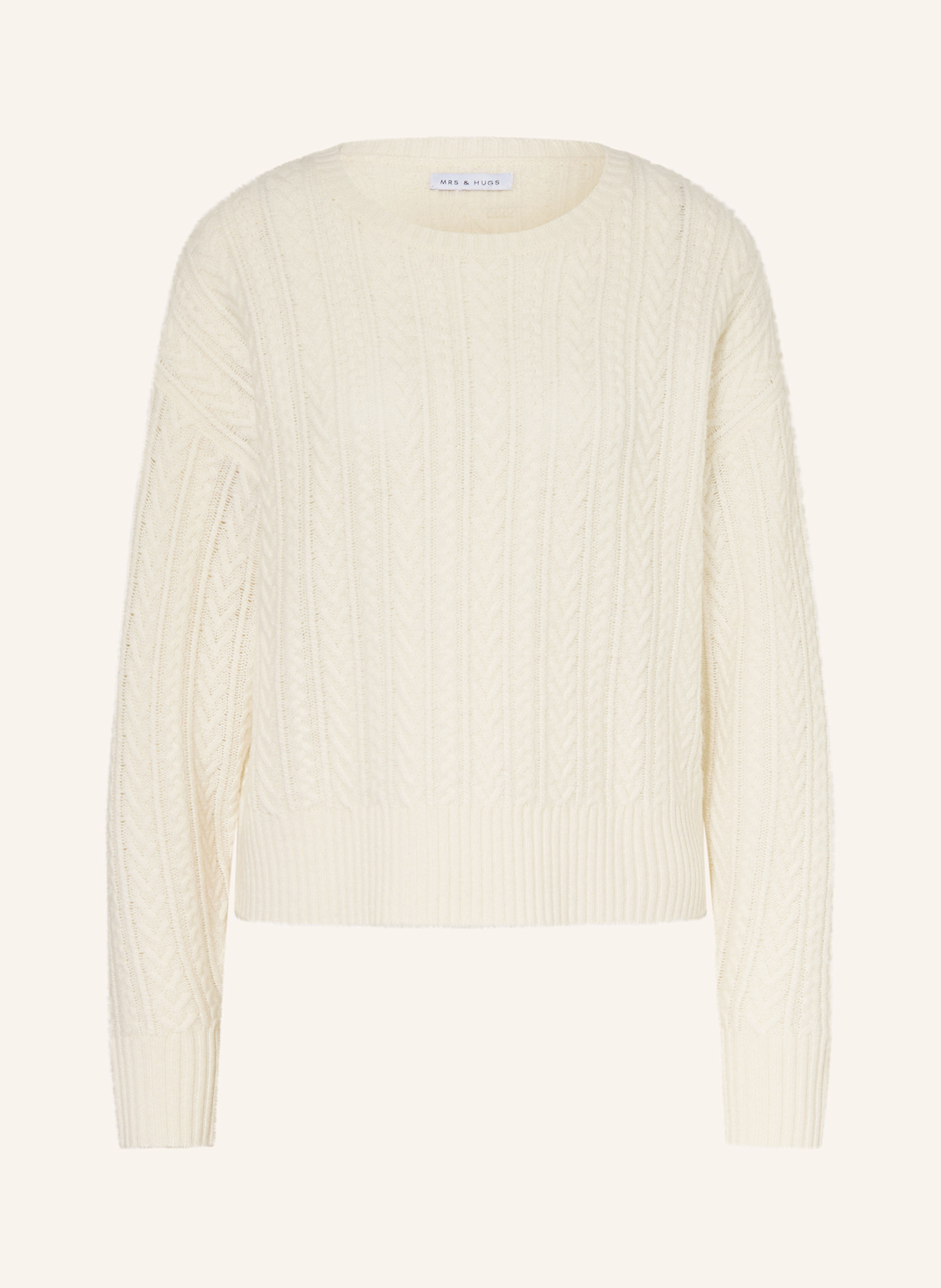 MRS & HUGS Pullover mit Cashmere: WEISS