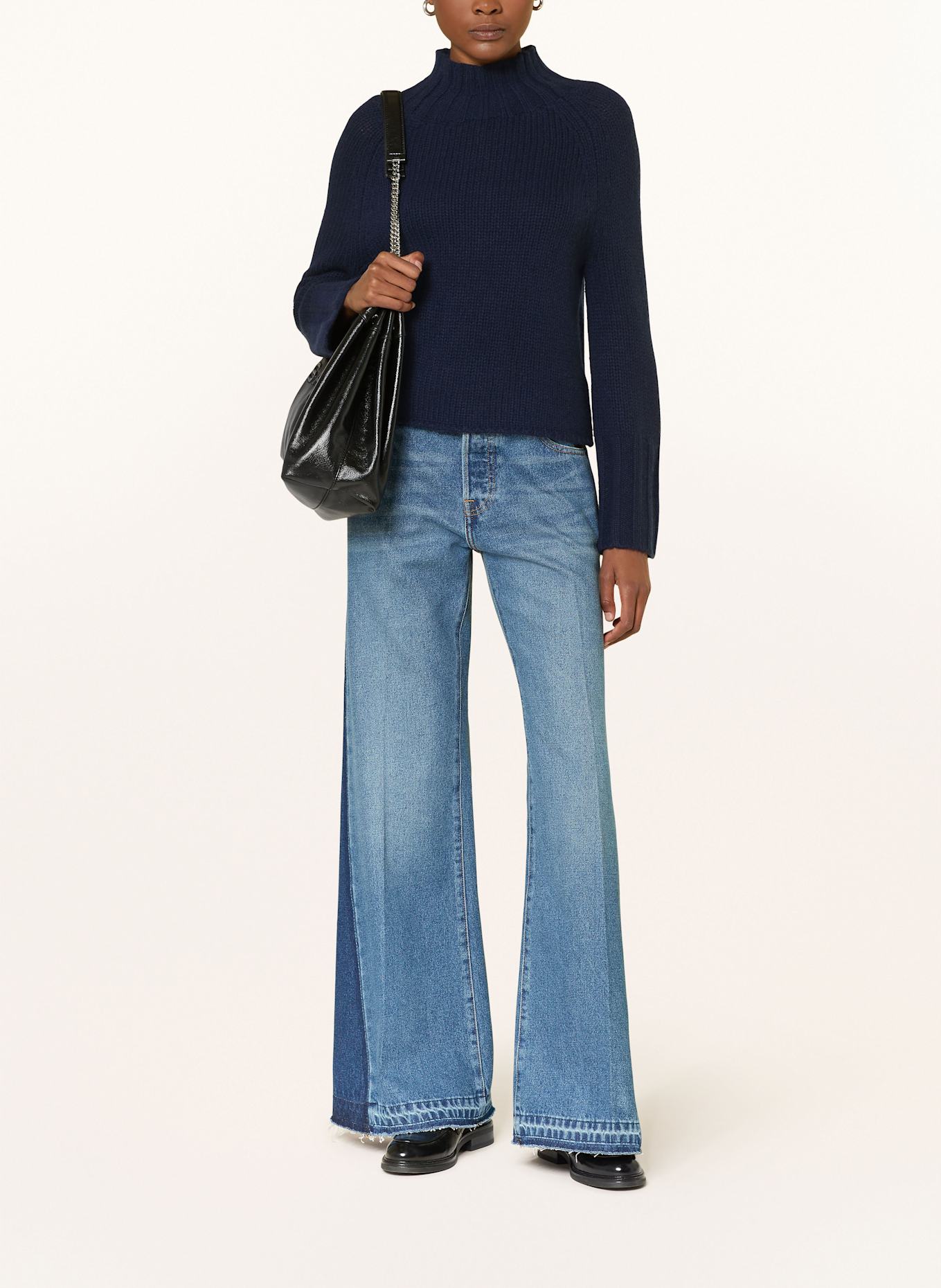 MRS & HUGS Cashmere-Pullover: DUNKELBLAU