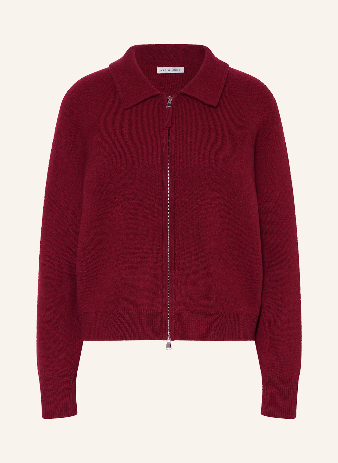 MRS & HUGS Strickjacke mit Cashmere: DUNKELROT