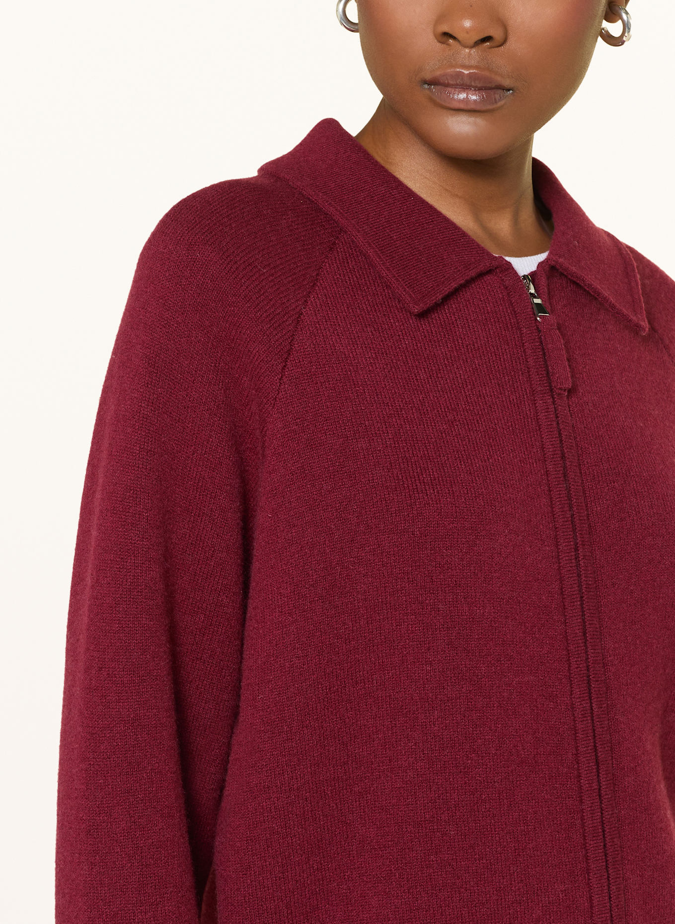 MRS & HUGS Strickjacke mit Cashmere: DUNKELROT