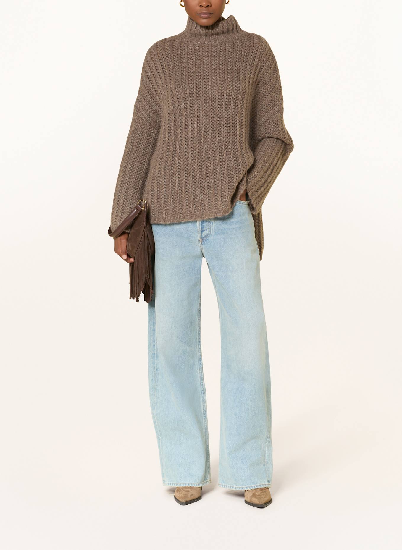 MRS & HUGS Cashmere-Pullover: DUNKELBRAUN