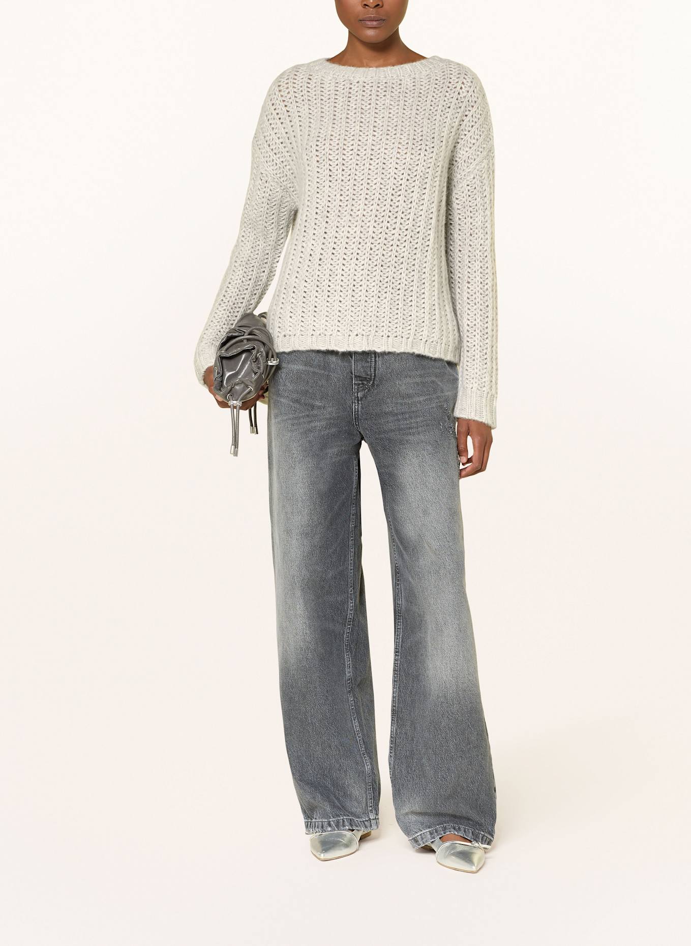 MRS & HUGS Cashmere-Pullover: HELLGRAU