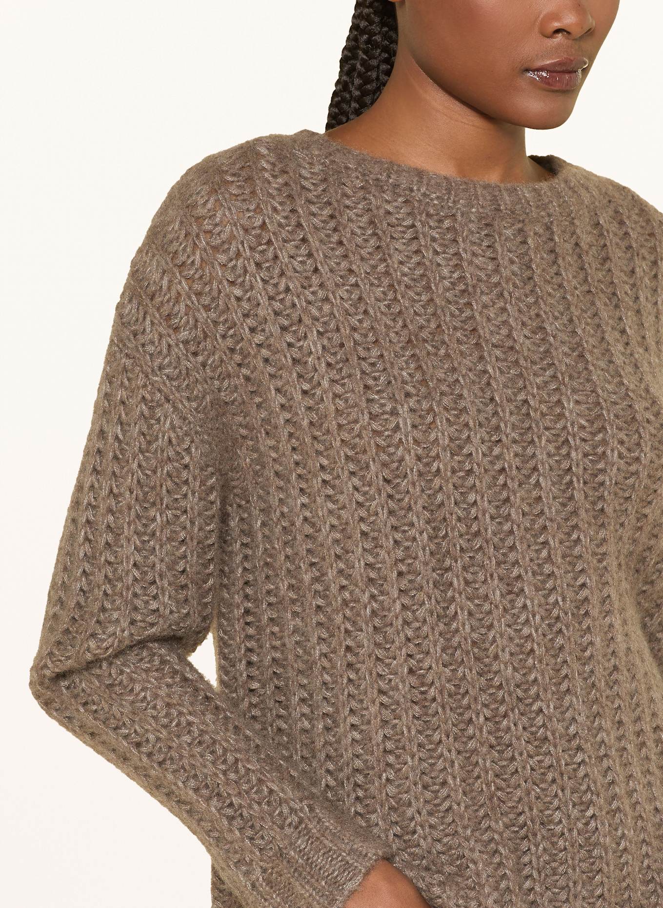 MRS & HUGS Cashmere-Pullover: DUNKELBRAUN
