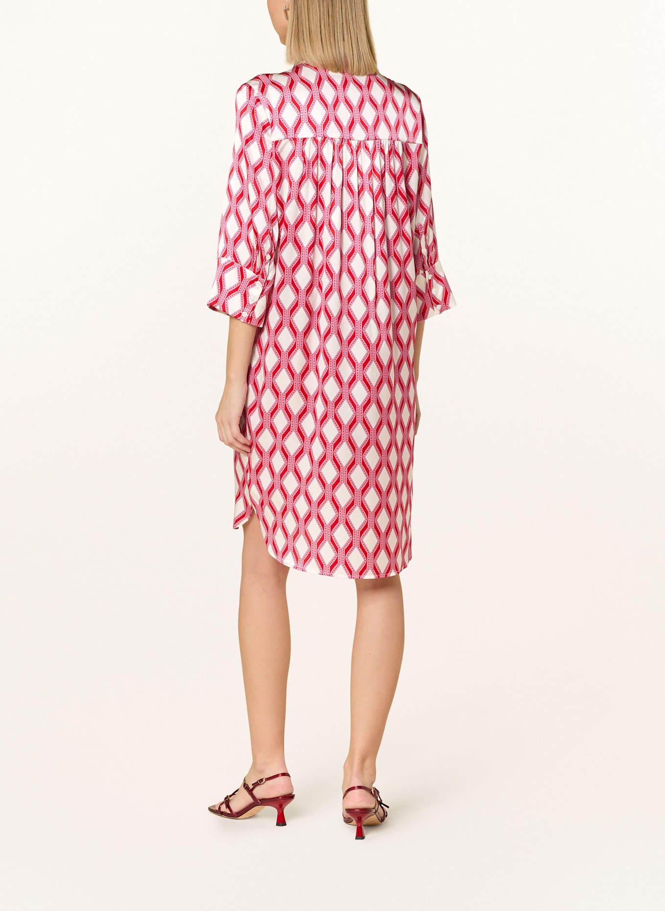dea kudibal Hemdblusenkleid KAMILLES aus Seide mit 3/4-Arm: PINK/ ROT/ CREME