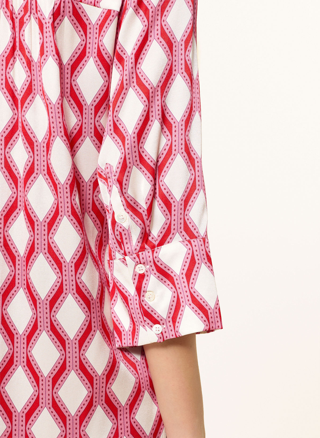 dea kudibal Hemdblusenkleid KAMILLES aus Seide mit 3/4-Arm: PINK/ ROT/ CREME