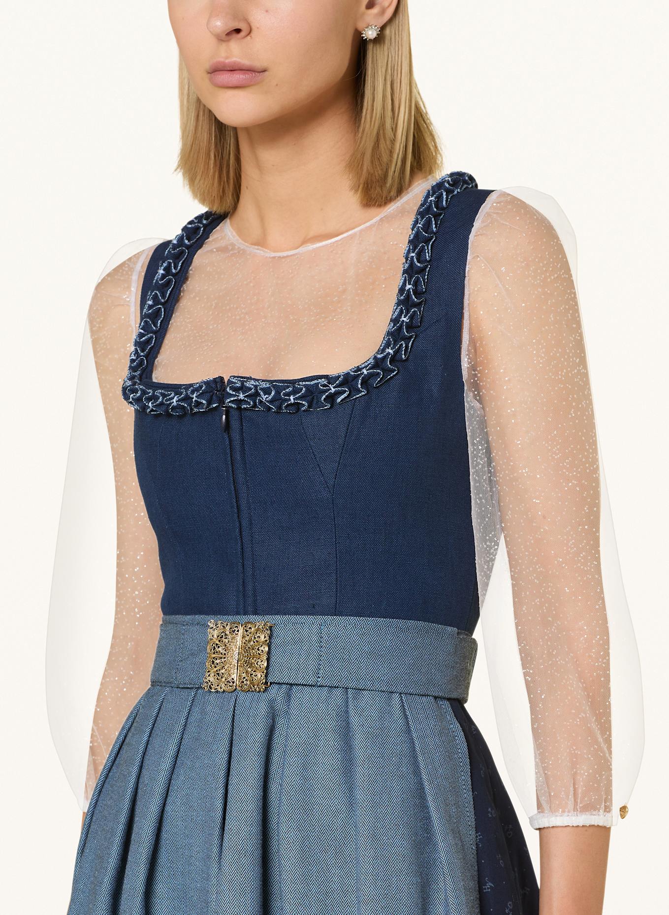 AlpenHERZ Dirndl halenka KIM: BÍLÁ/ STŘÍBRNÁ