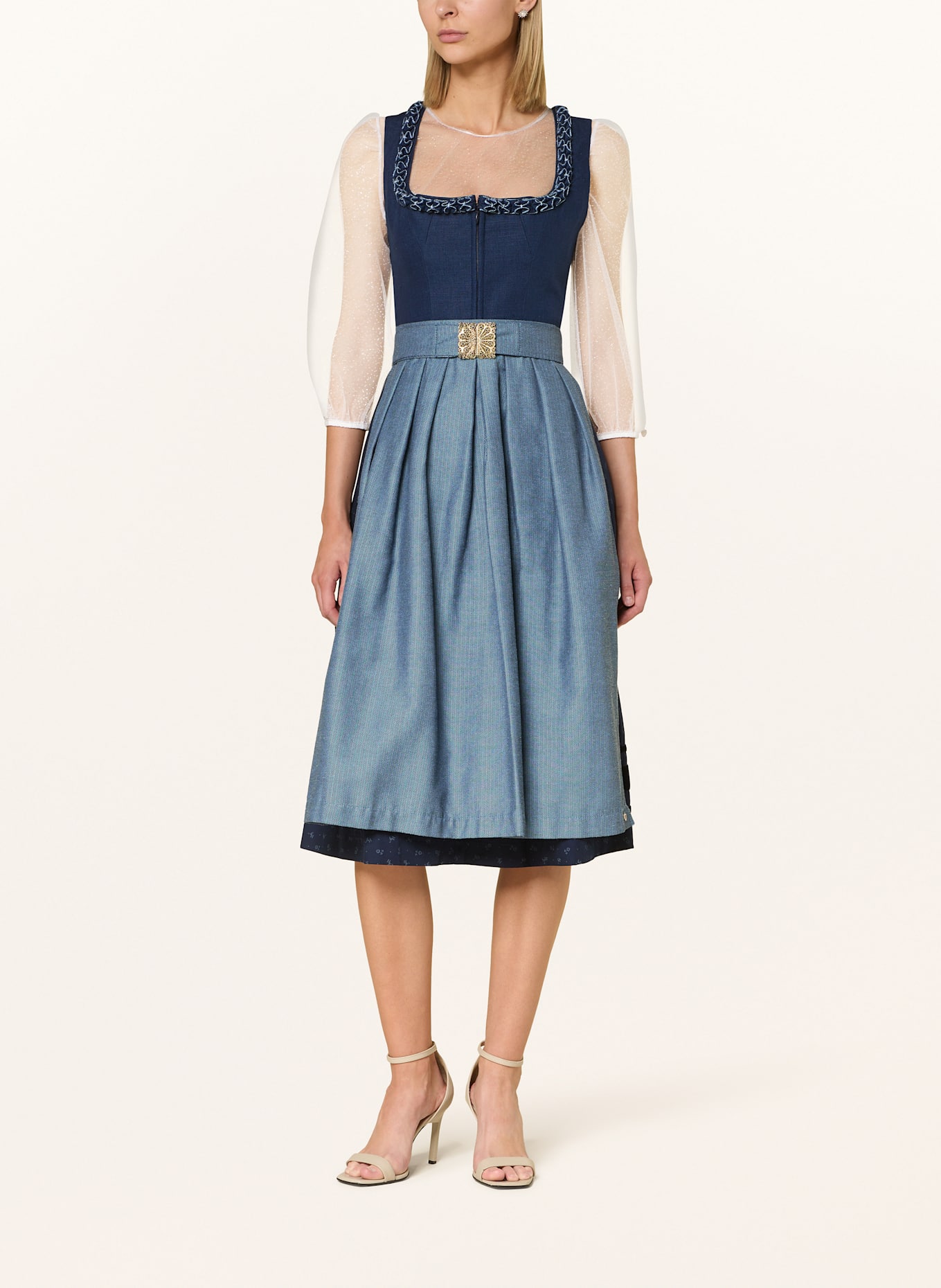 AlpenHERZ Dirndl halenka KIM: BÍLÁ/ STŘÍBRNÁ
