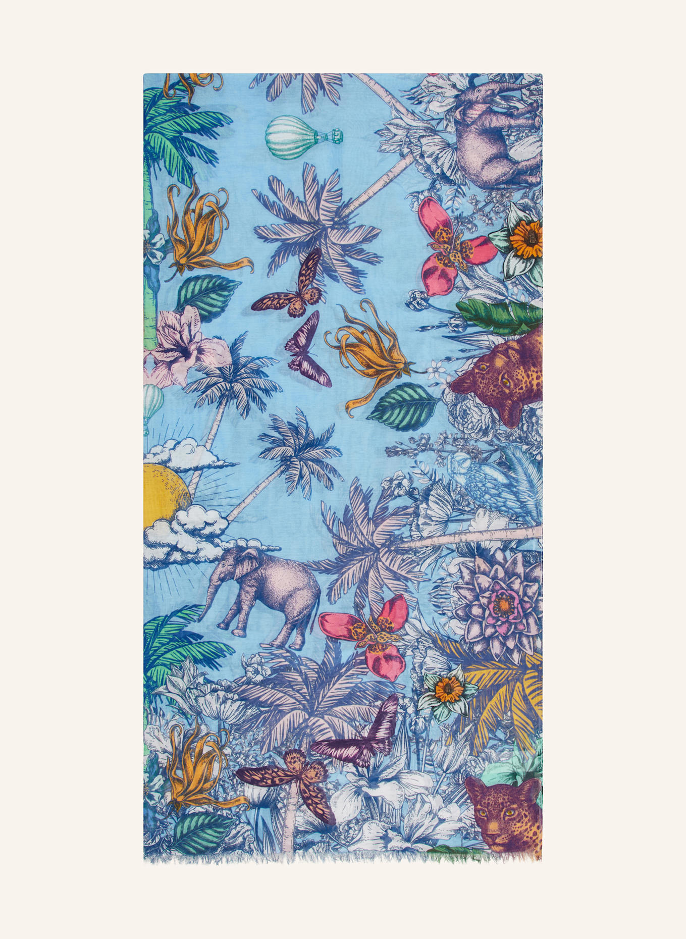 CODELLO Tuch JUNGLE: HELLBLAU / DUNKELBLAU / GRÜN