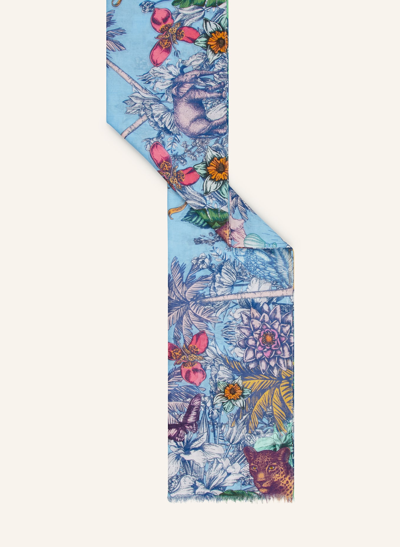 CODELLO Tuch JUNGLE: HELLBLAU / DUNKELBLAU / GRÜN