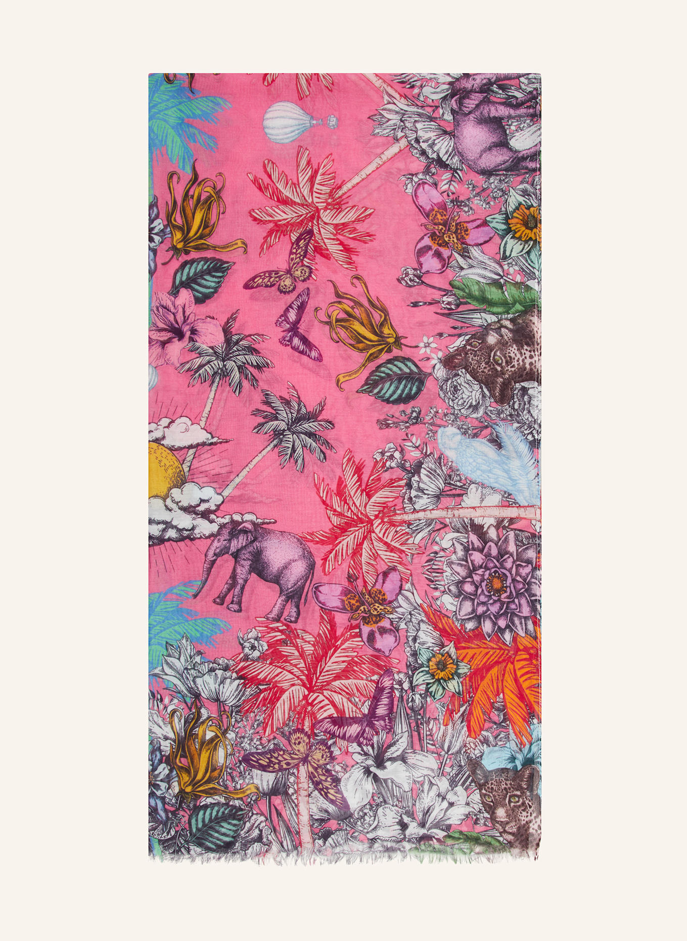 CODELLO Tuch JUNGLE: PINK / ECRU / ROT