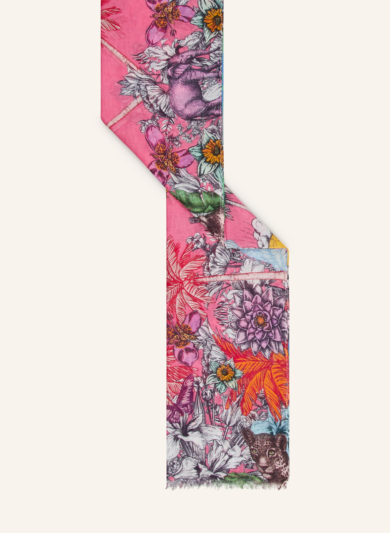 CODELLO Tuch JUNGLE: PINK / ECRU / ROT