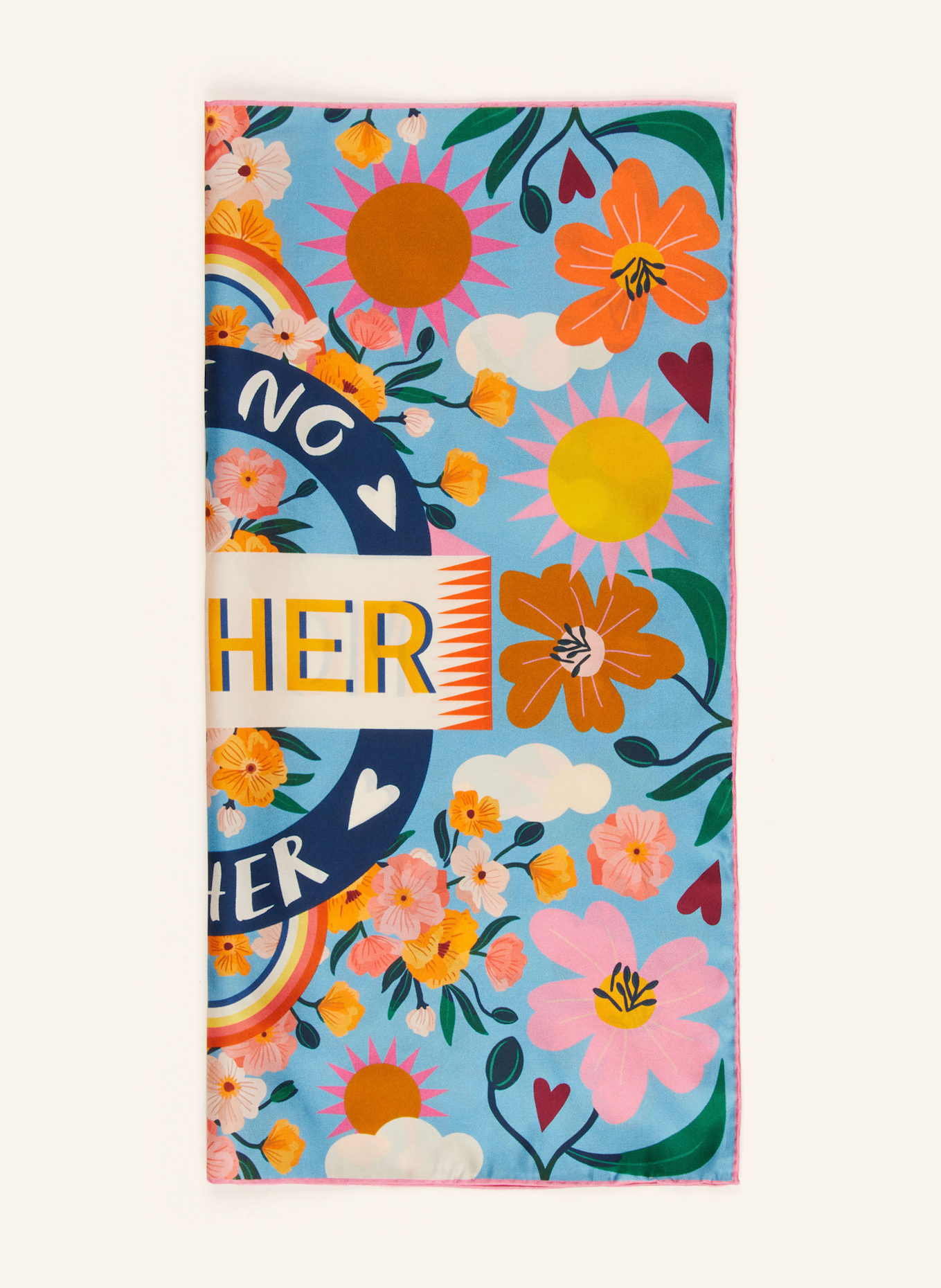 CODELLO Seidentuch NICKI: HELLBLAU / PINK / CREME