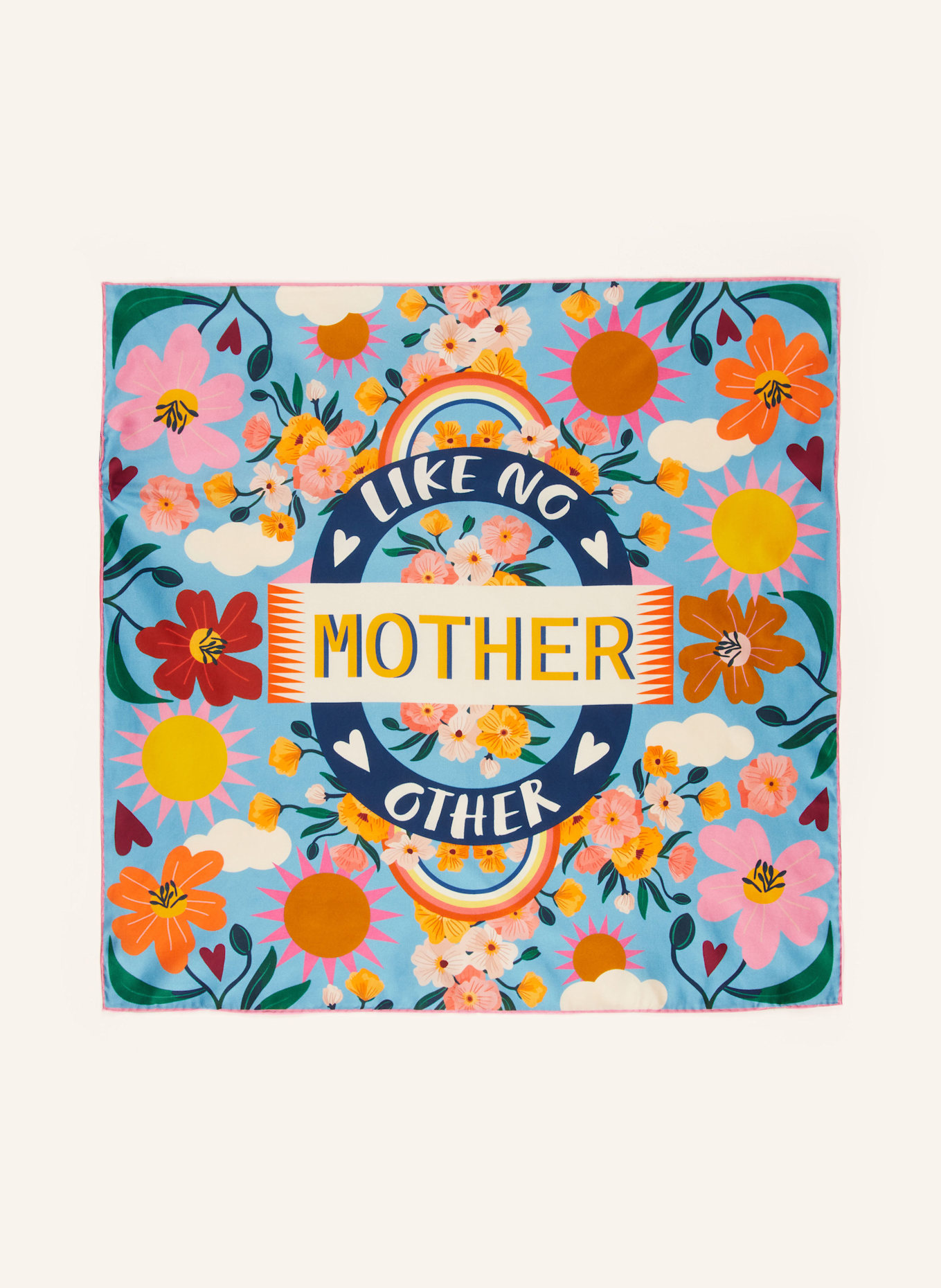 CODELLO Seidentuch NICKI: HELLBLAU / PINK / CREME