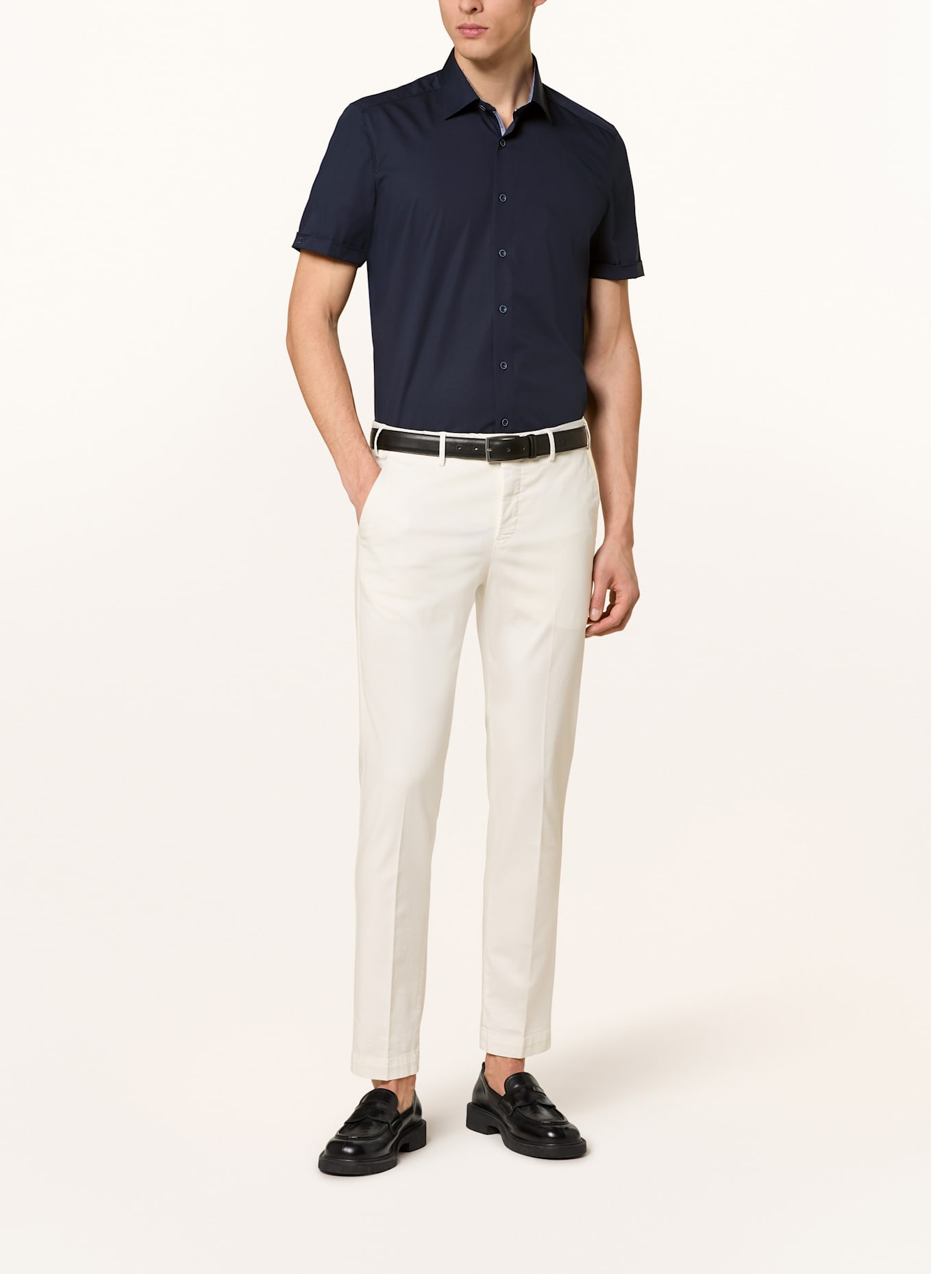 OLYMP Kurzarm-Hemd Level Five body fit: DUNKELBLAU