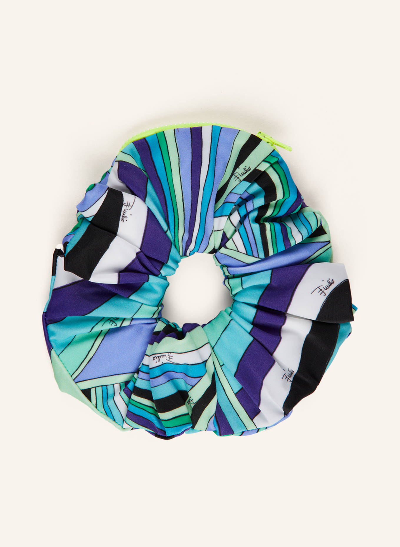 PUCCI élastique pour cheveux: LILAS / BLEU FLUO / VERT CLAIR