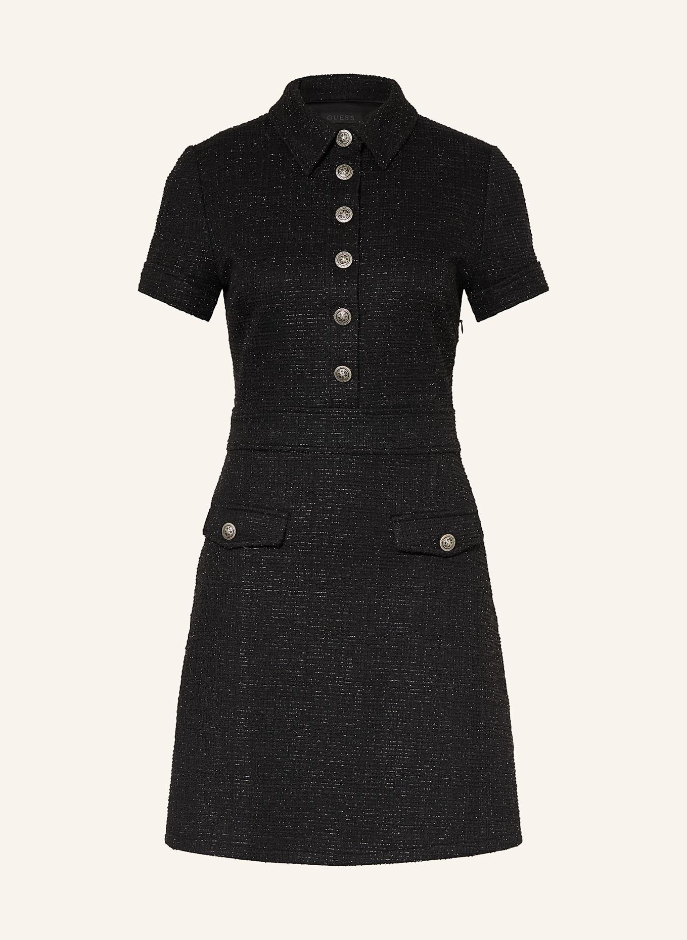 GUESS Tweed-Kleid TAMARA mit Glitzergarn: SCHWARZ