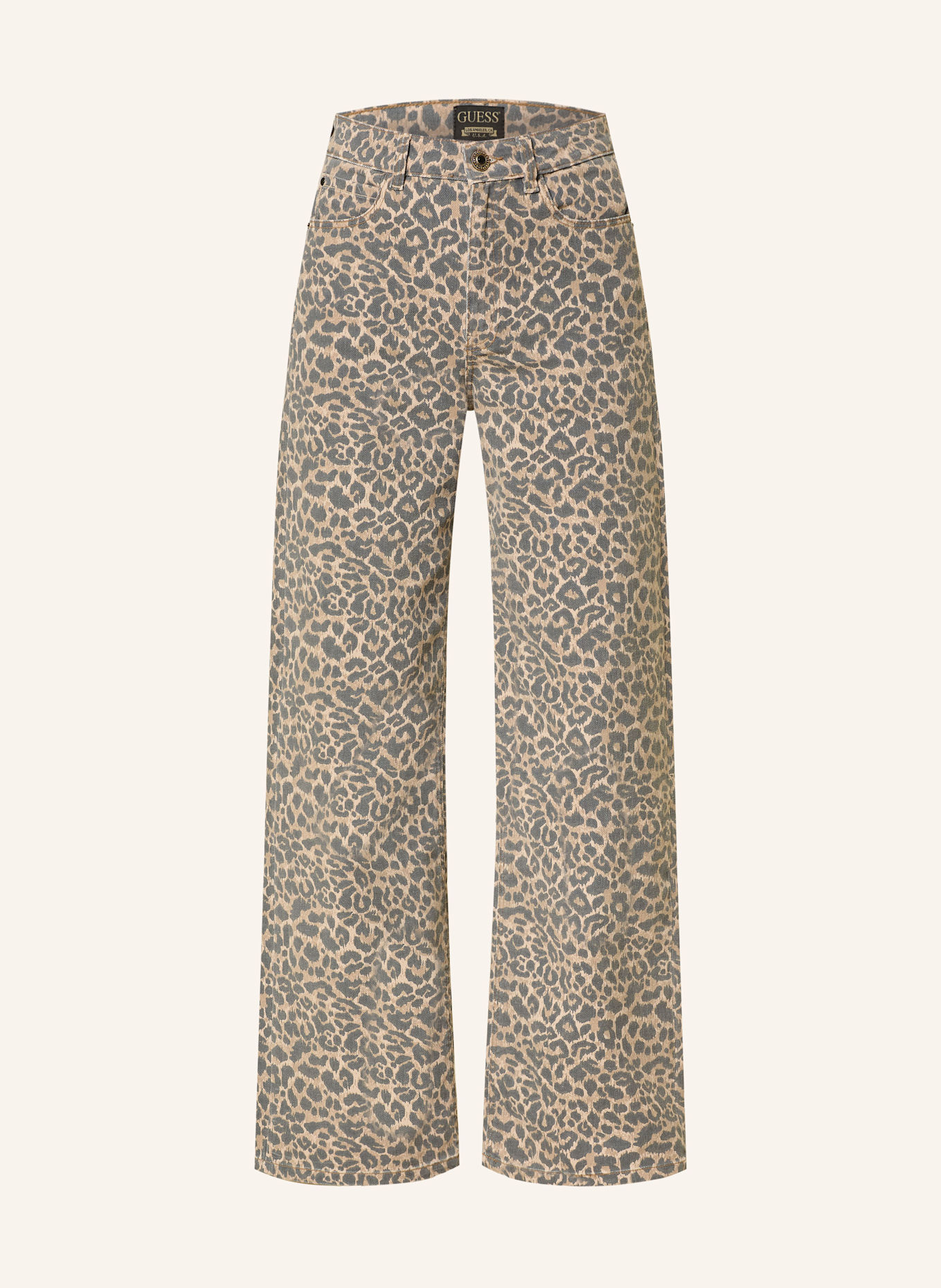 GUESS Wide Leg Jeans: P7XQ DENIM FELINE PRIN