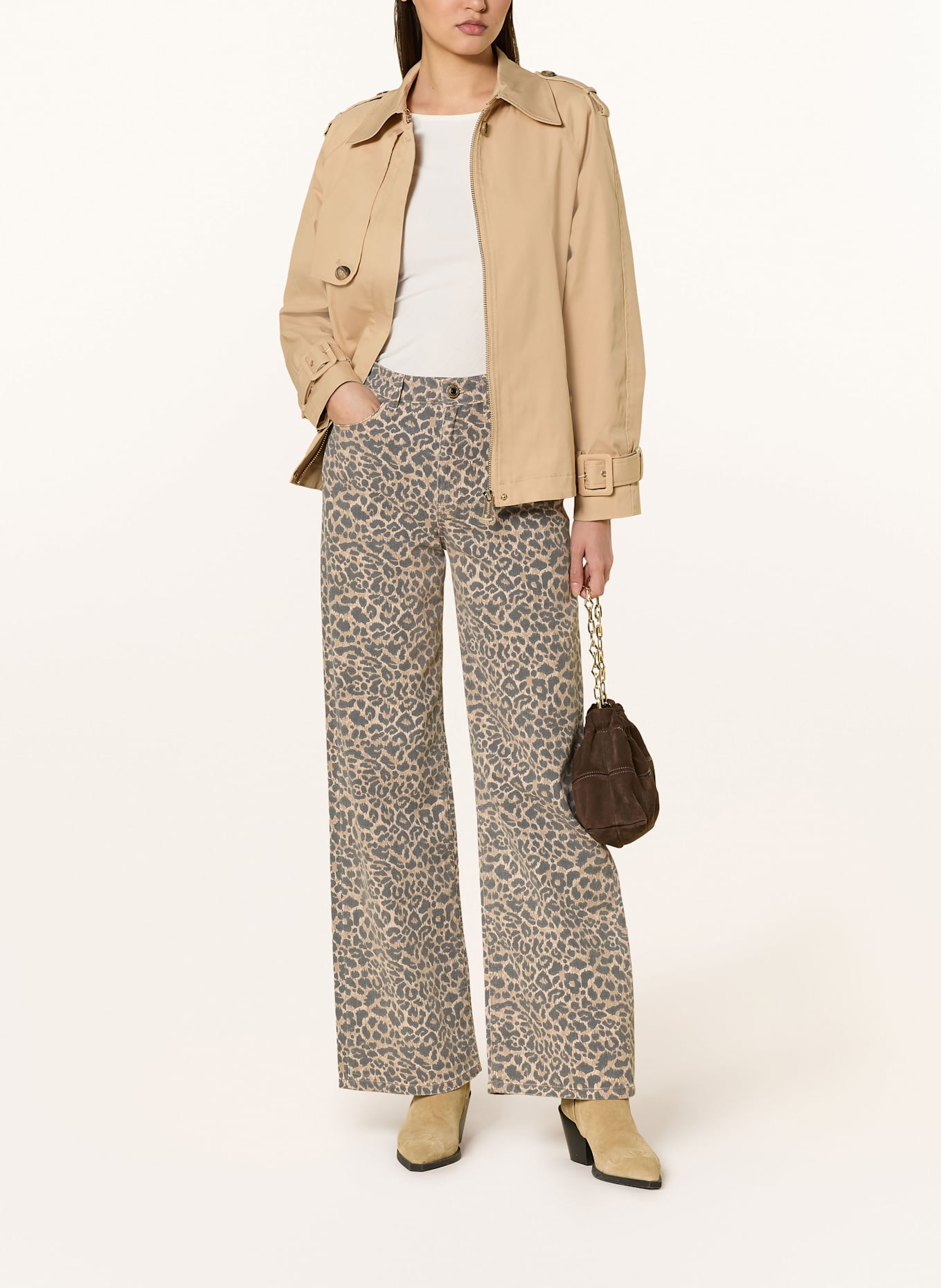 GUESS Wide Leg Jeans: P7XQ DENIM FELINE PRIN