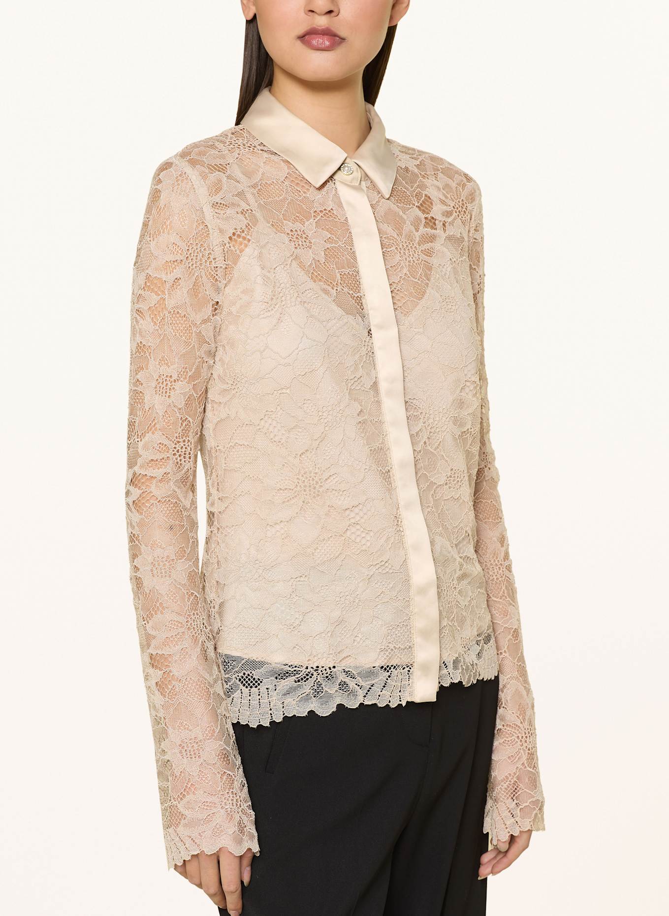 GUESS Spitzenbluse ANTOINETTE: BEIGE