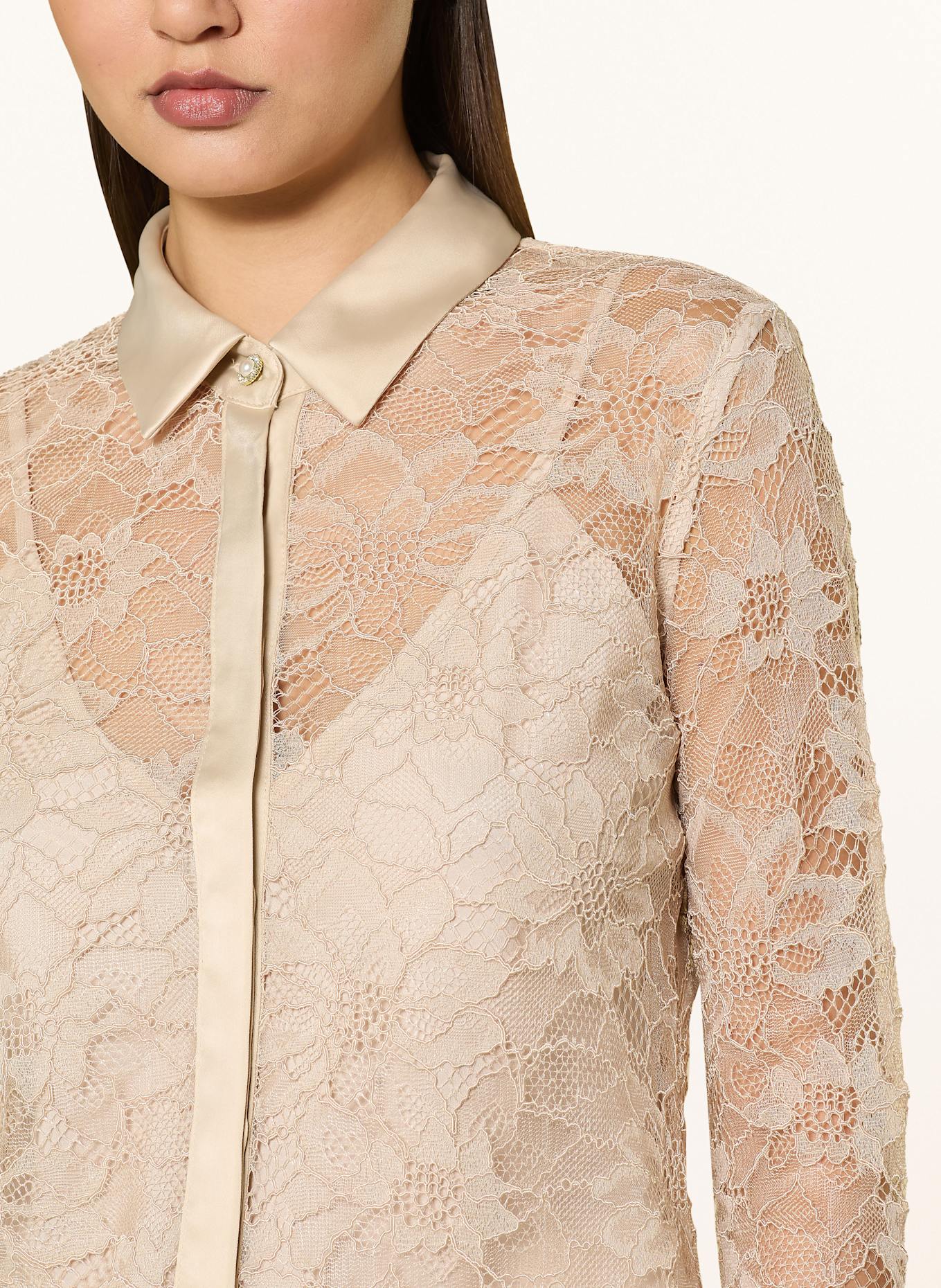 GUESS Spitzenbluse ANTOINETTE: BEIGE