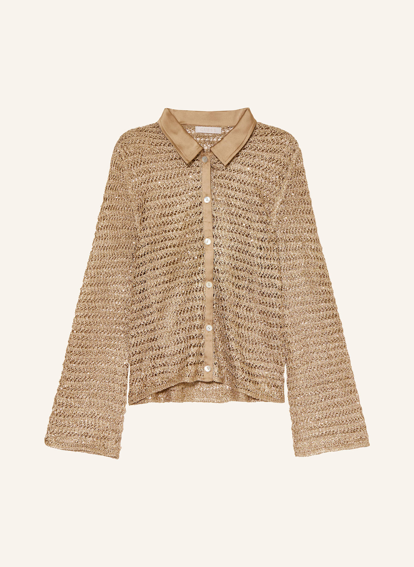 GUESS Strickbluse BELLA mit Pailletten: BEIGE