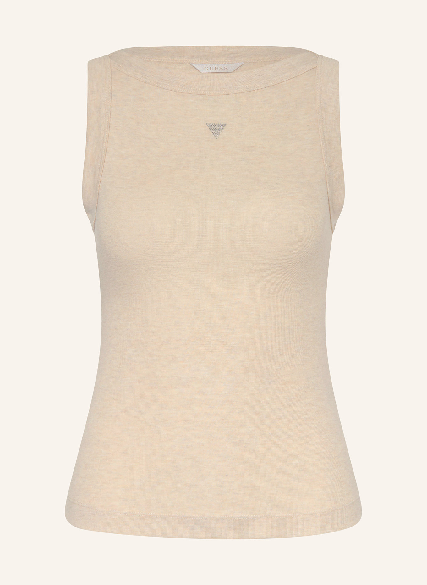 GUESS Top TINA mit Schmucksteinen: TAUPE
