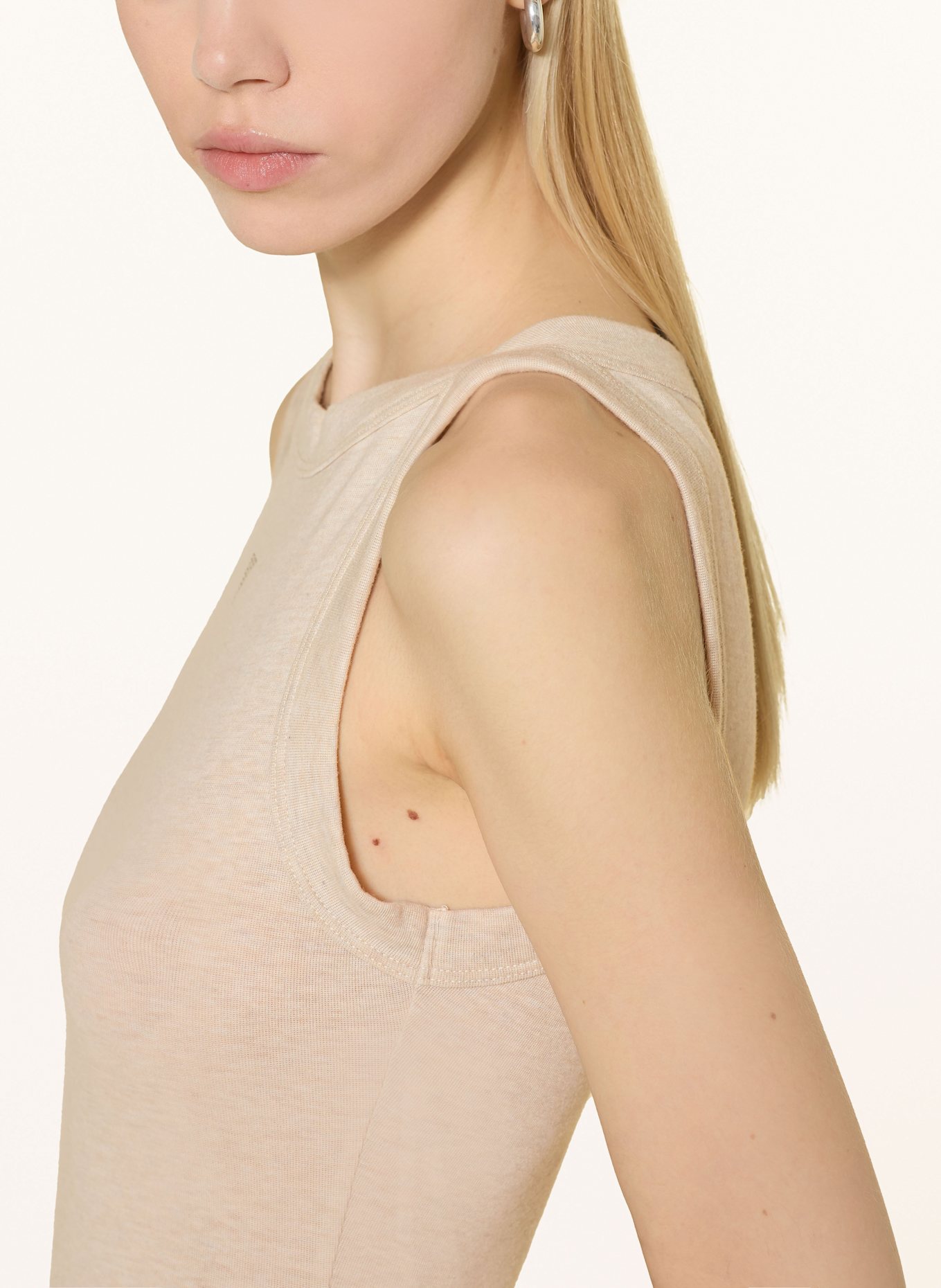 GUESS Top TINA mit Schmucksteinen: TAUPE