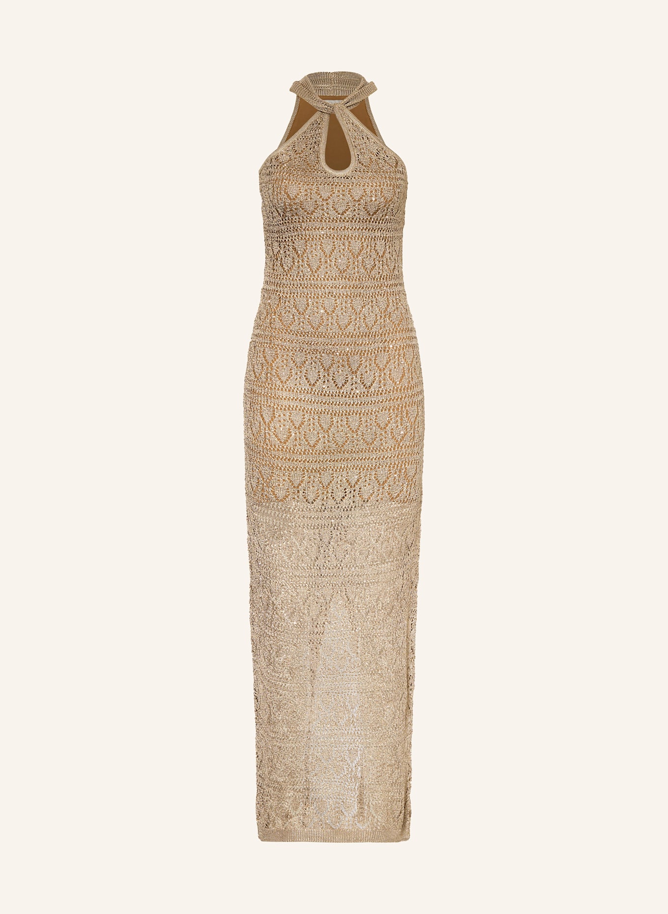 GUESS Strickkleid CYNTHIA mit Pailletten: BEIGE