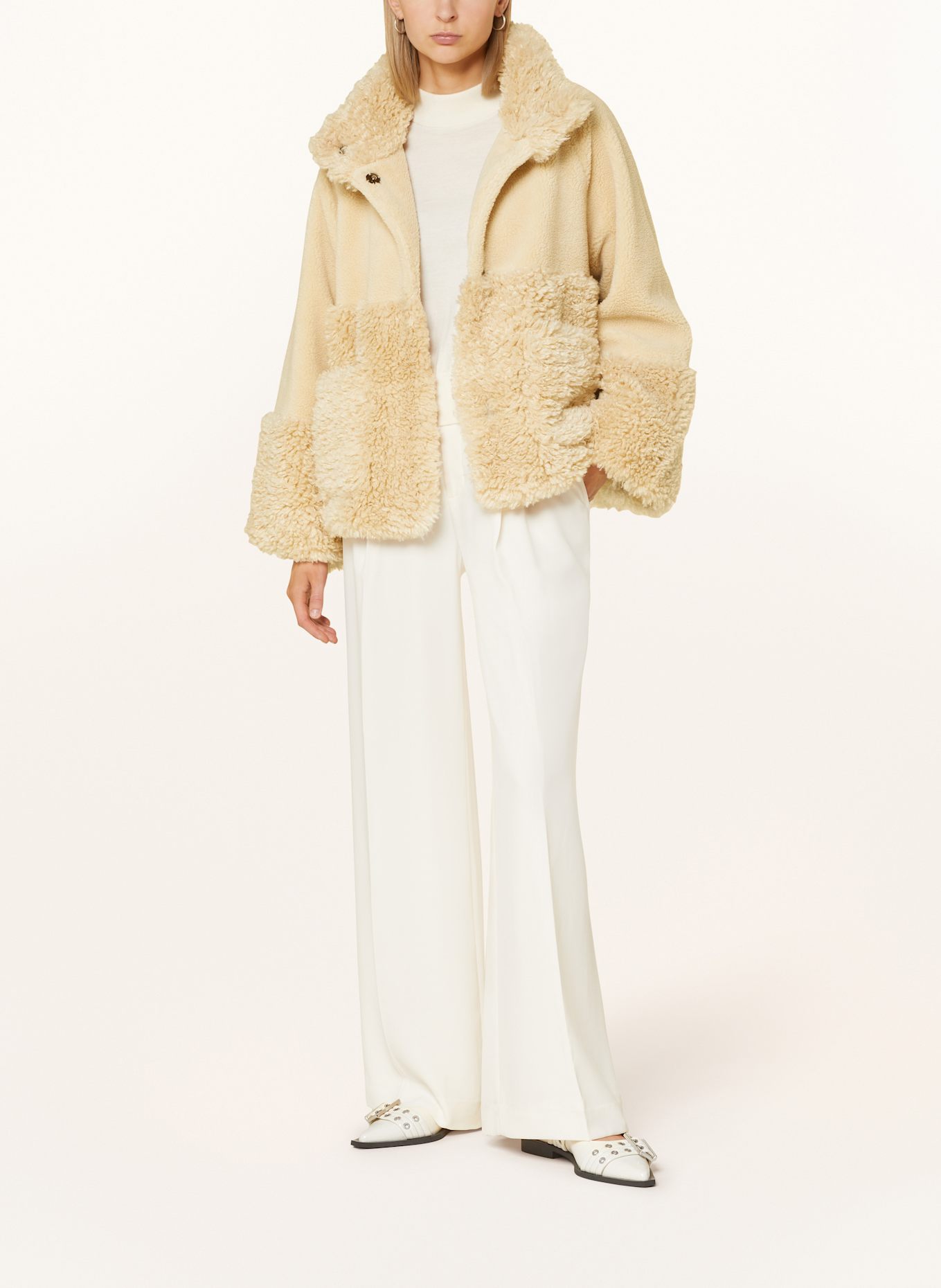 darling harbour Teddyfell-Jacke mit Kunstfell: BEIGE