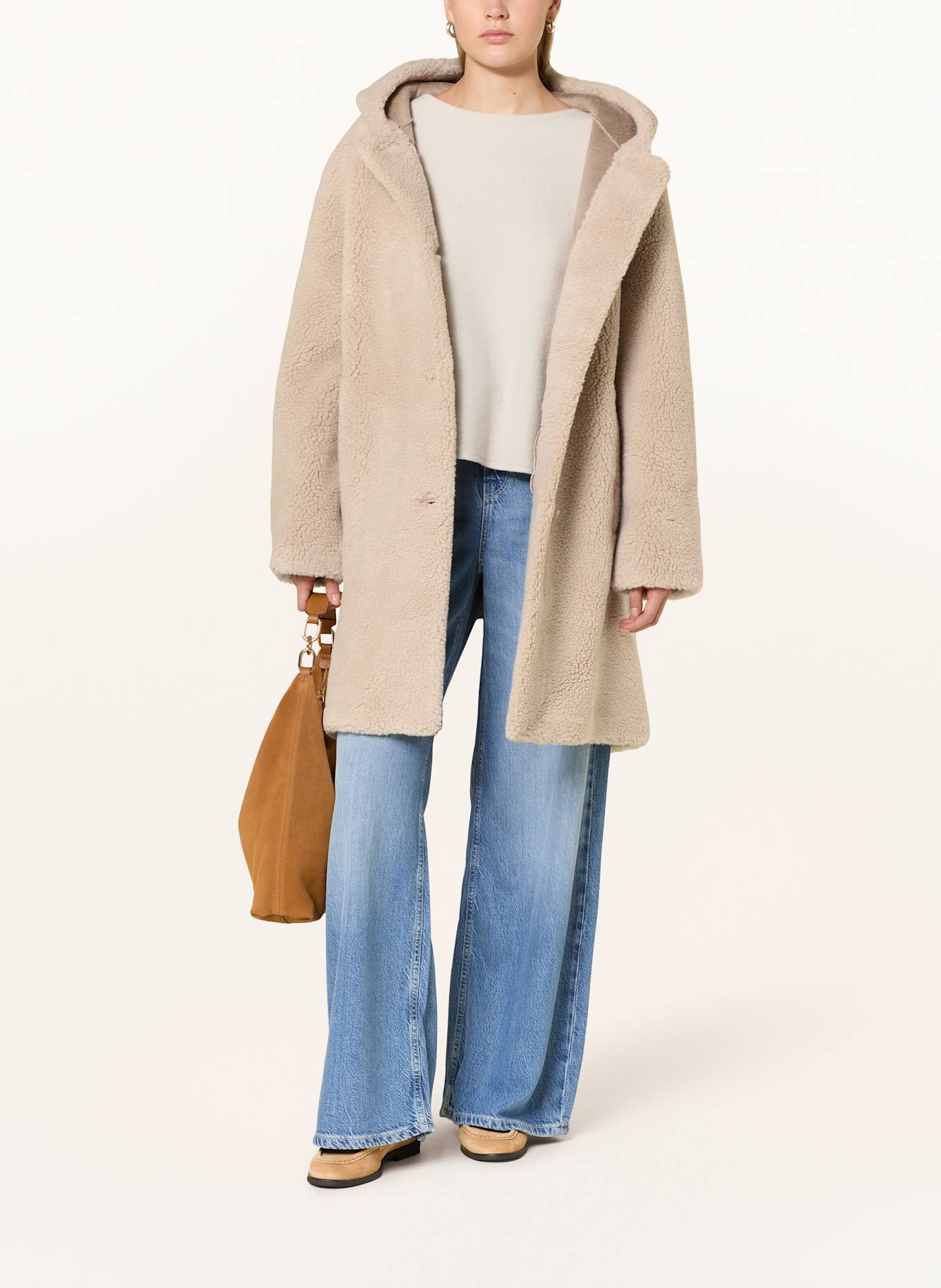 darling harbour Teddyfell-Mantel: BEIGE