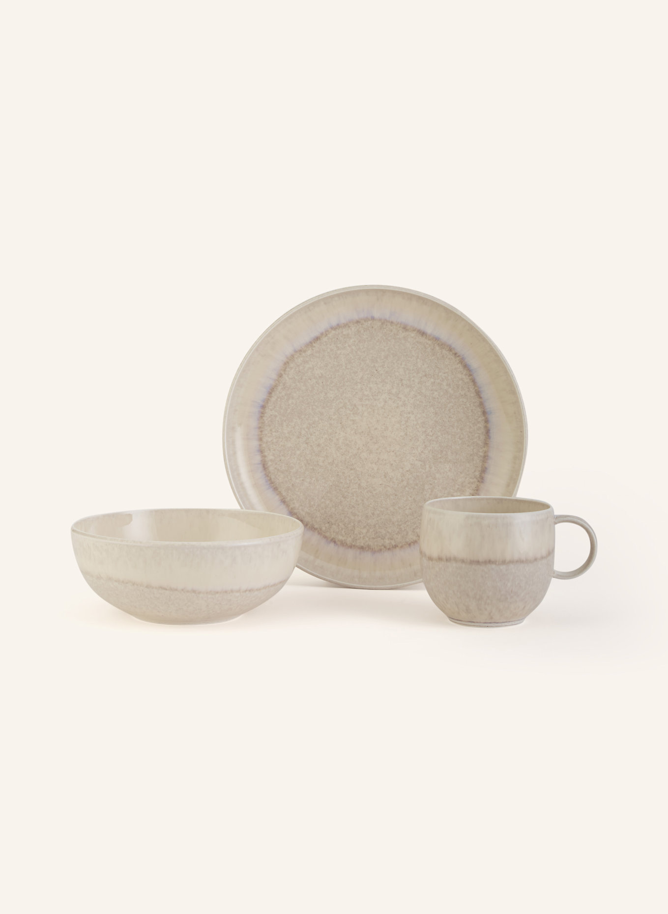 Villeroy & Boch 12-cz. Zestaw naczyń PERLEMOR SAND: BEŻOWY/ JASNONIEBIESKI