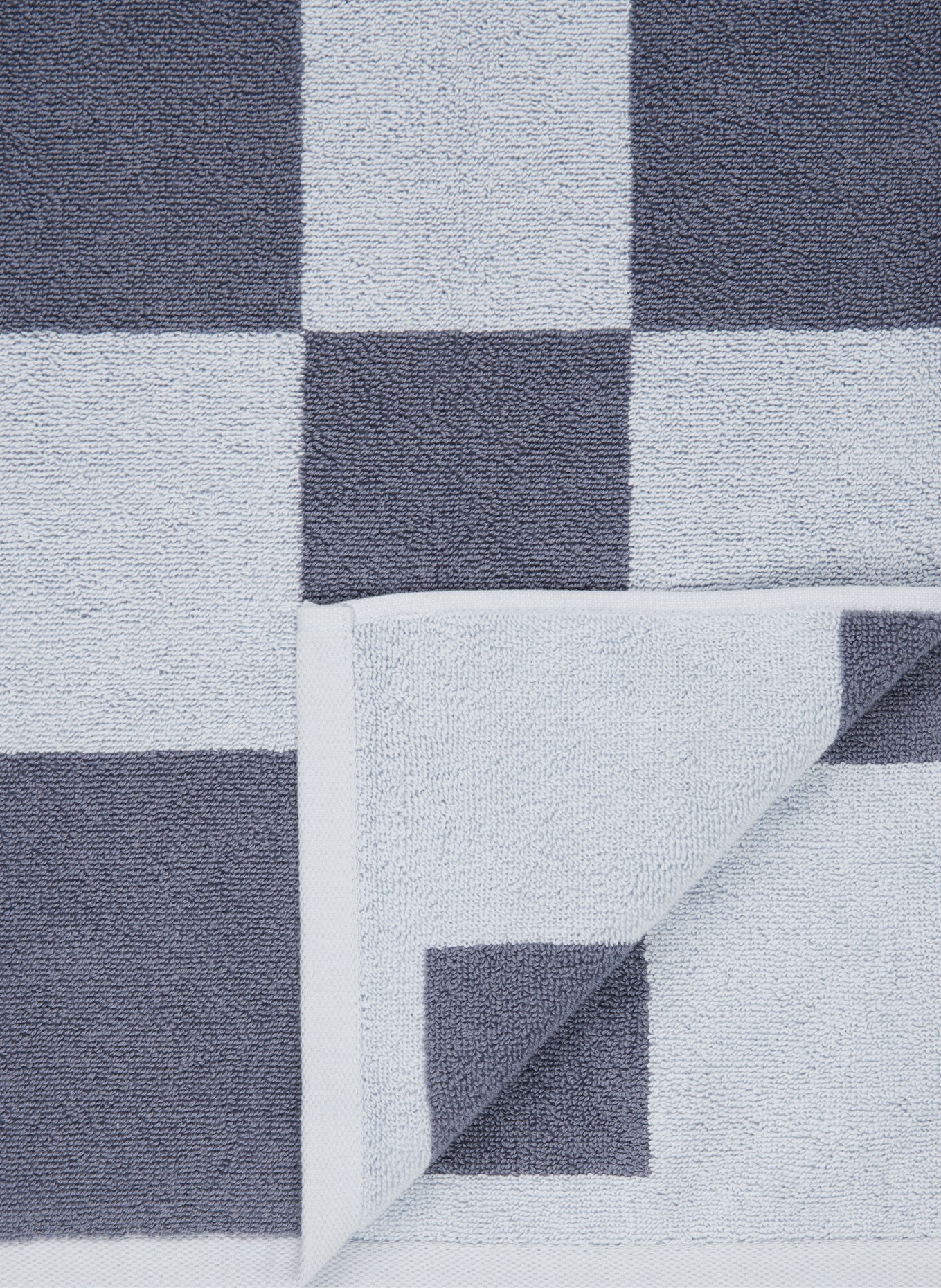 HAY Handtuch CHECK: BLAUGRAU / HELLBLAU