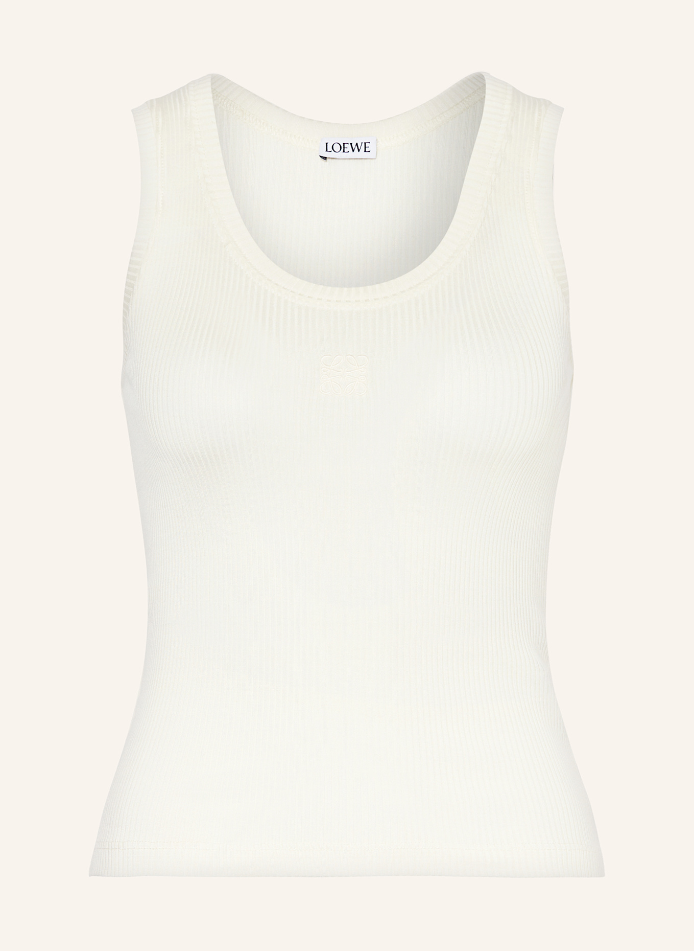 LOEWE Seiden-Tanktop ANAGRAM: ECRU