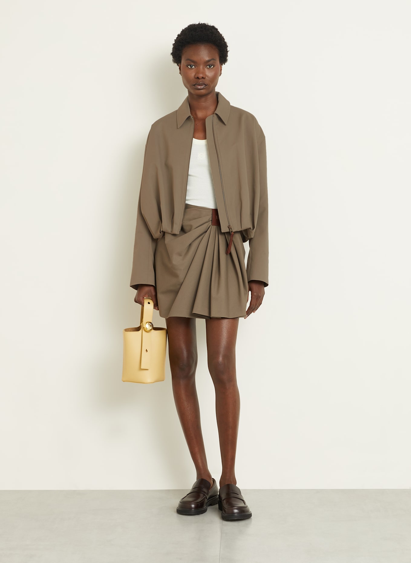 LOEWE Seiden-Tanktop ANAGRAM: ECRU