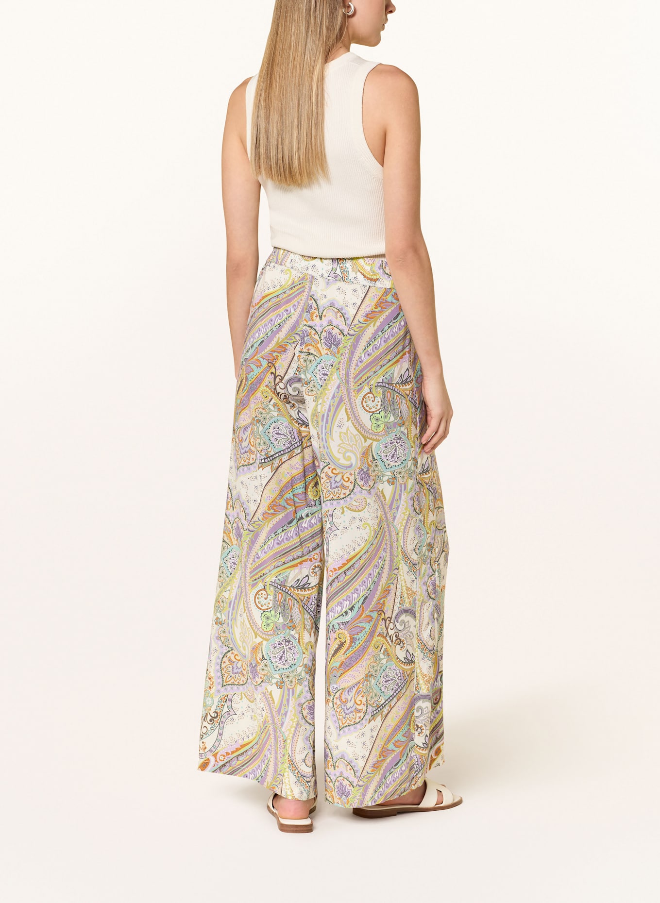 CARTOON Marlenehosen: GRÜN / LILA / ECRU