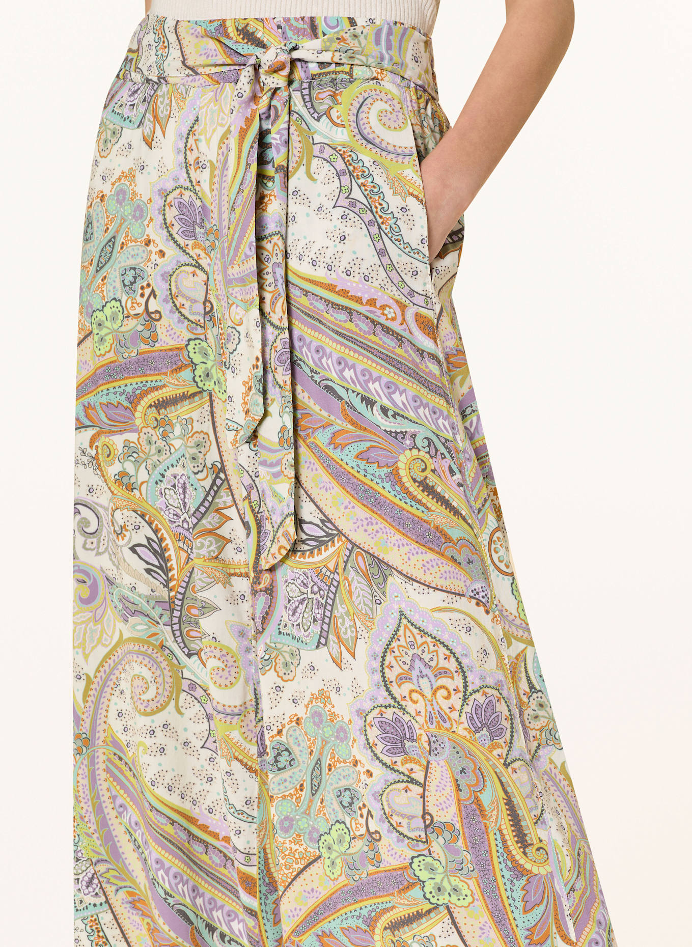 CARTOON Marlenehosen: GRÜN / LILA / ECRU