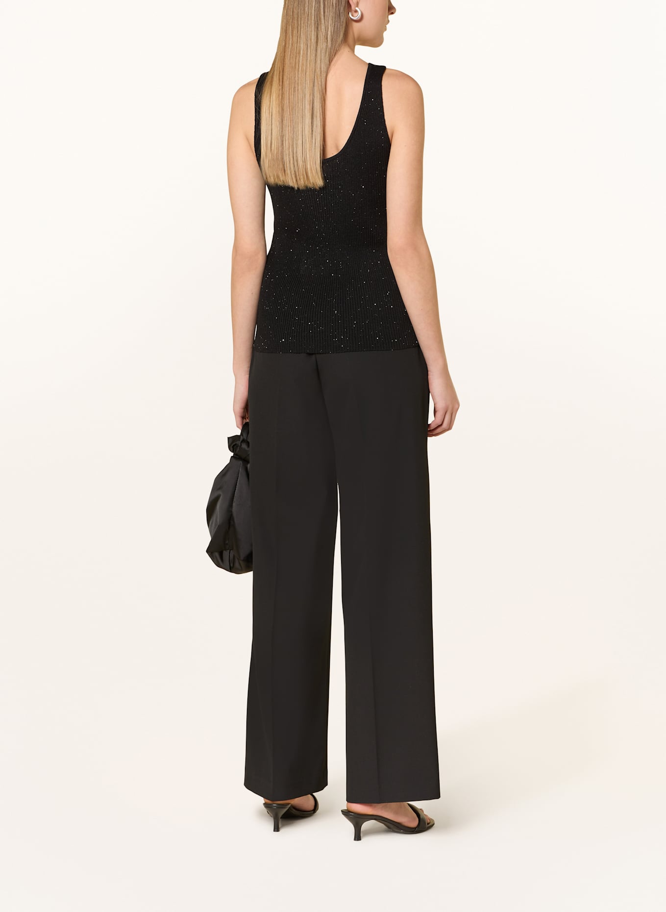 CARTOON Stricktop mit Pailletten: SCHWARZ