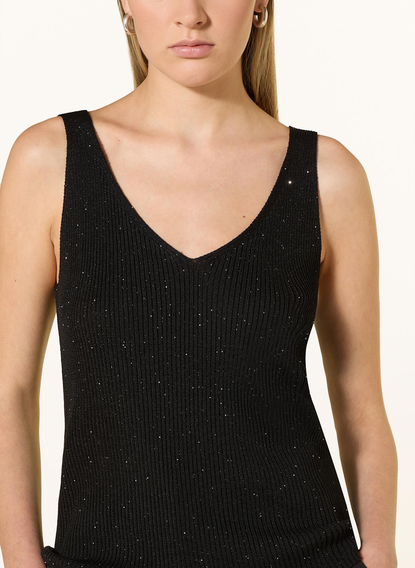 CARTOON Stricktop mit Pailletten: SCHWARZ