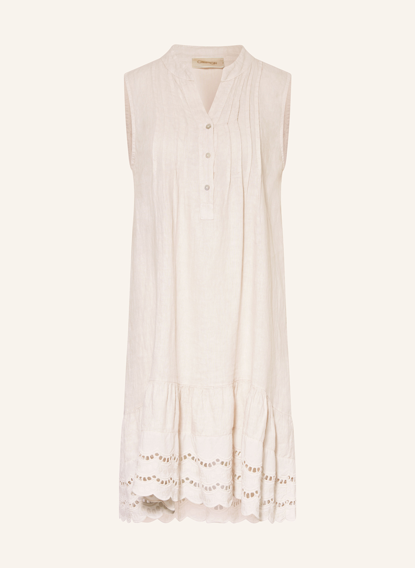 CARTOON Sukienka z lnu z dziurkowaną koronki: BIAŁY