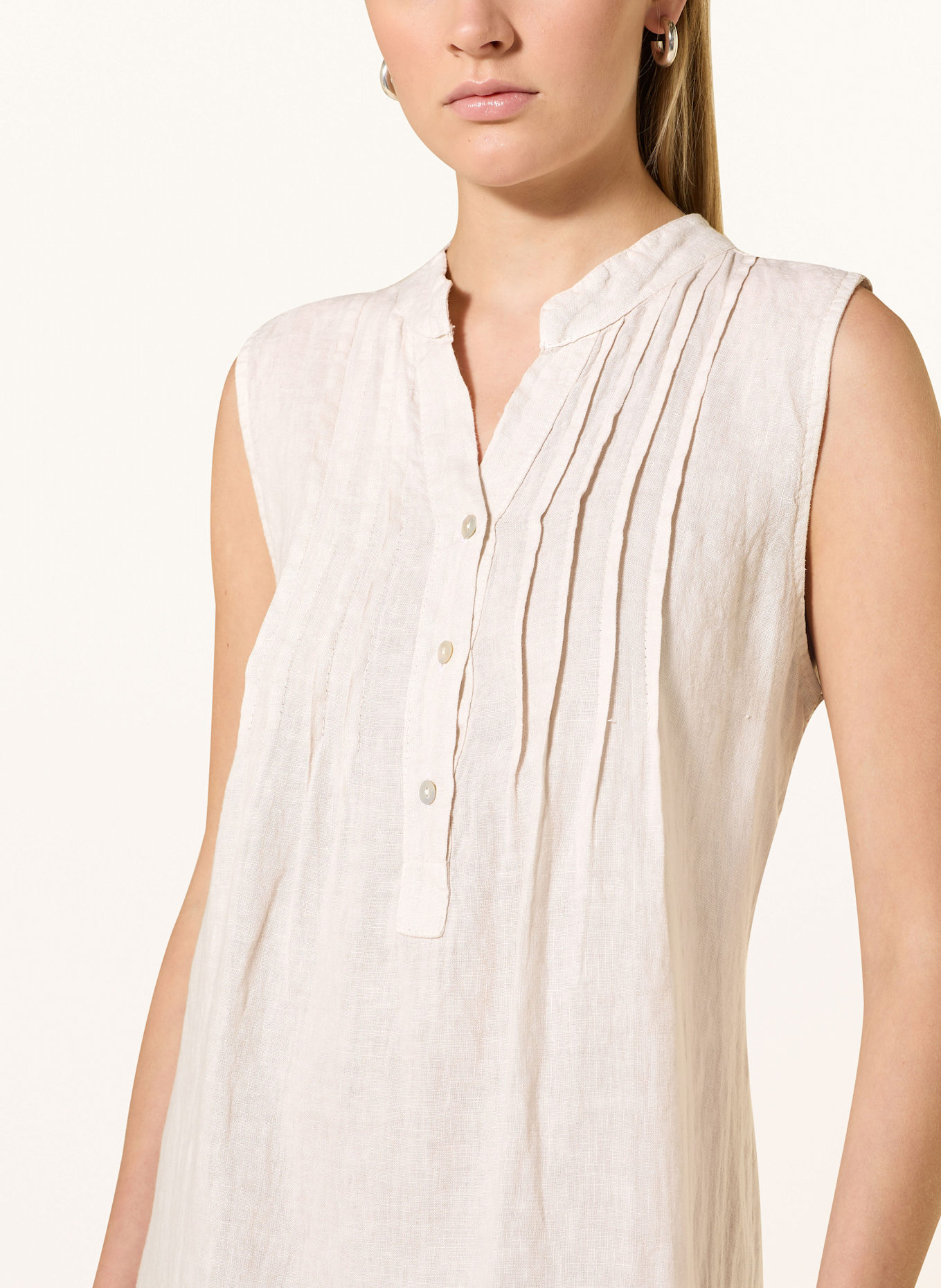 CARTOON Sukienka z lnu z dziurkowaną koronki: BIAŁY