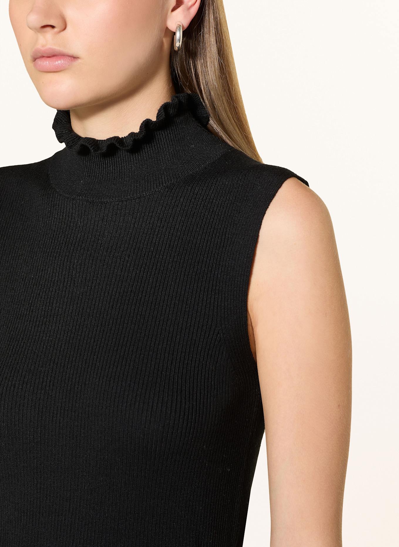 darling harbour Stricktop mit Rüschen: BLACK