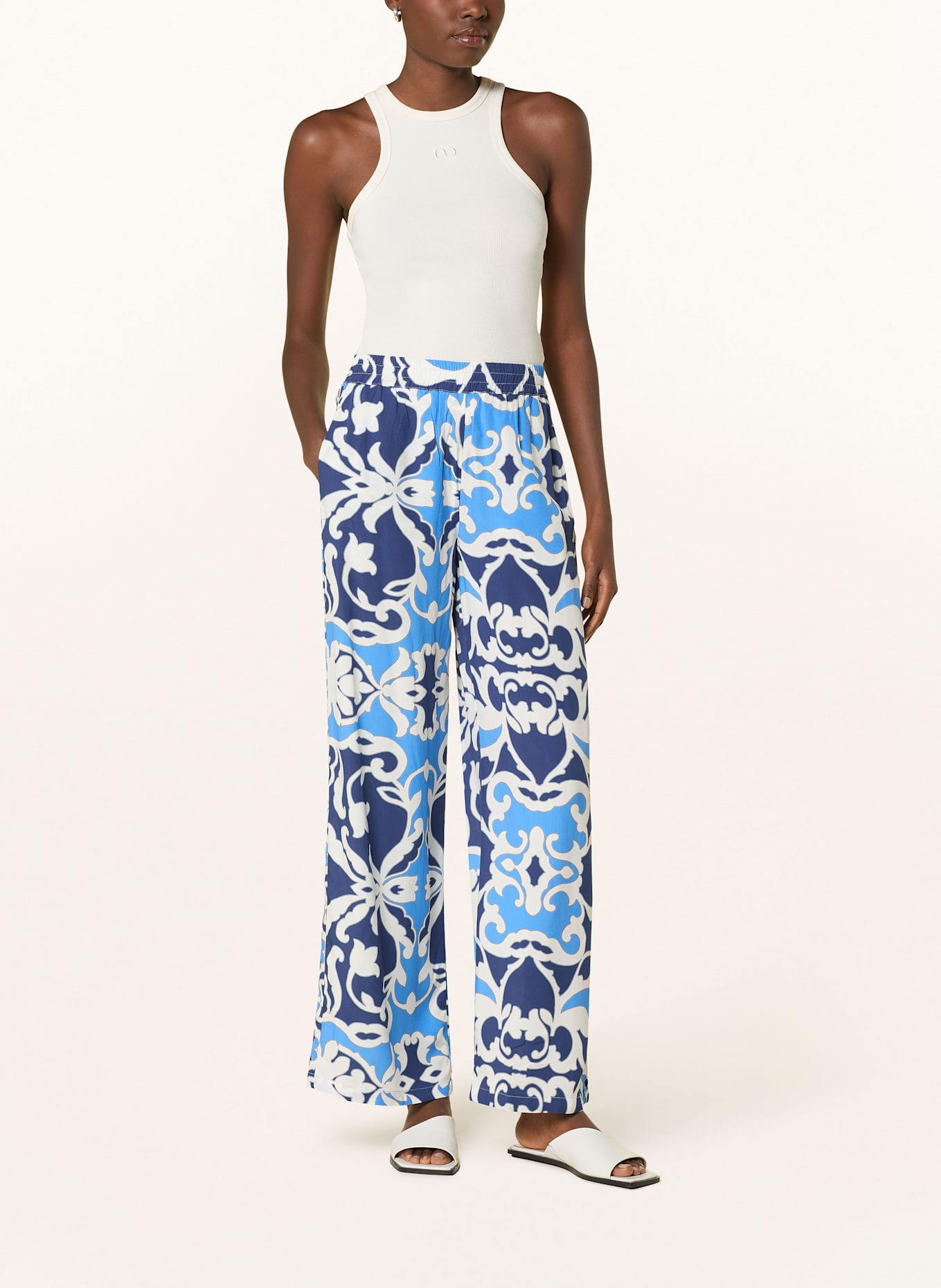 Emily VAN DEN BERGH Marlenehose: DUNKELBLAU / BLAU / WEISS