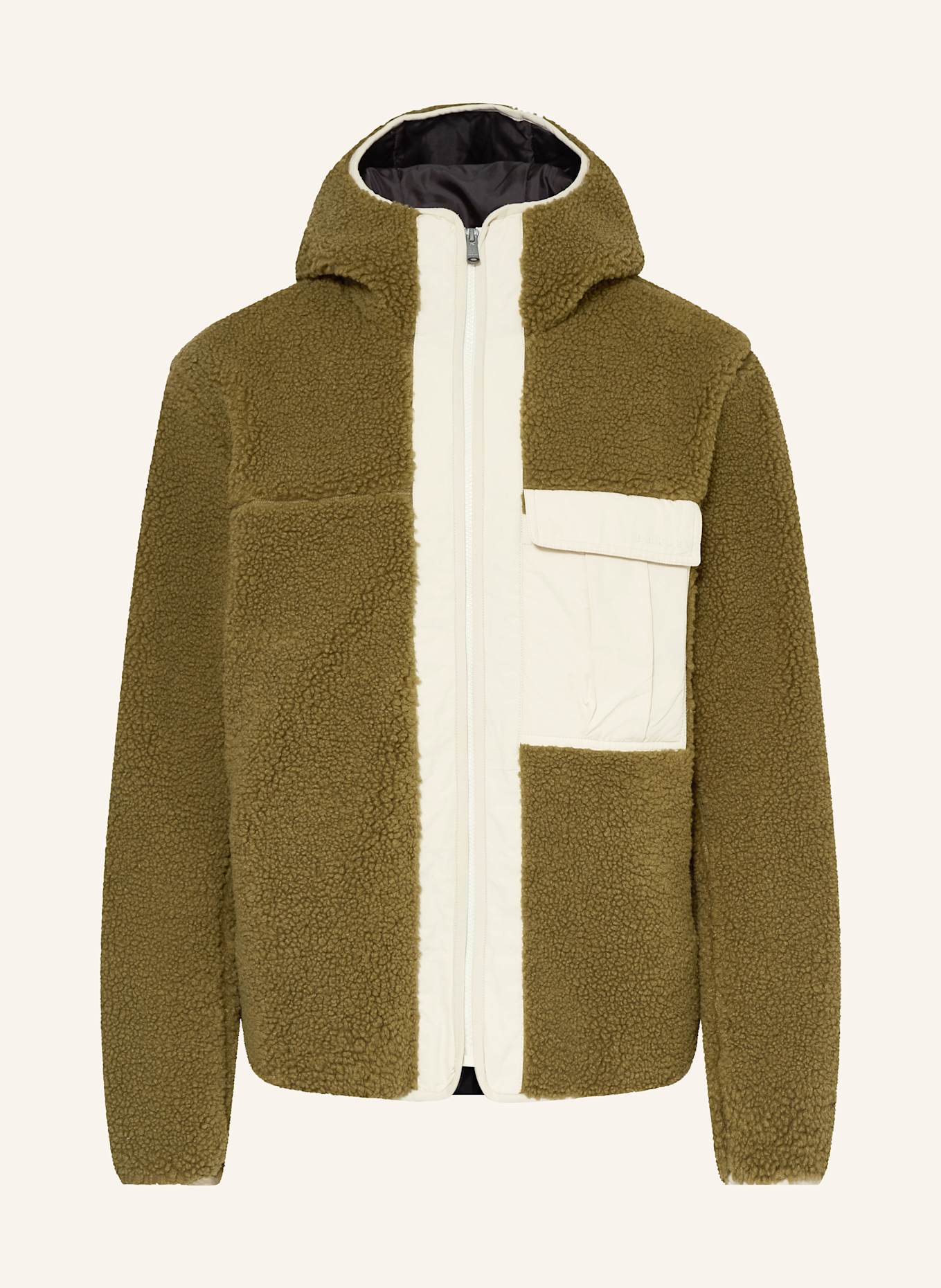 OAKLEY Teddyfell-Jacke SNOWDRIFT: KHAKI / CREME