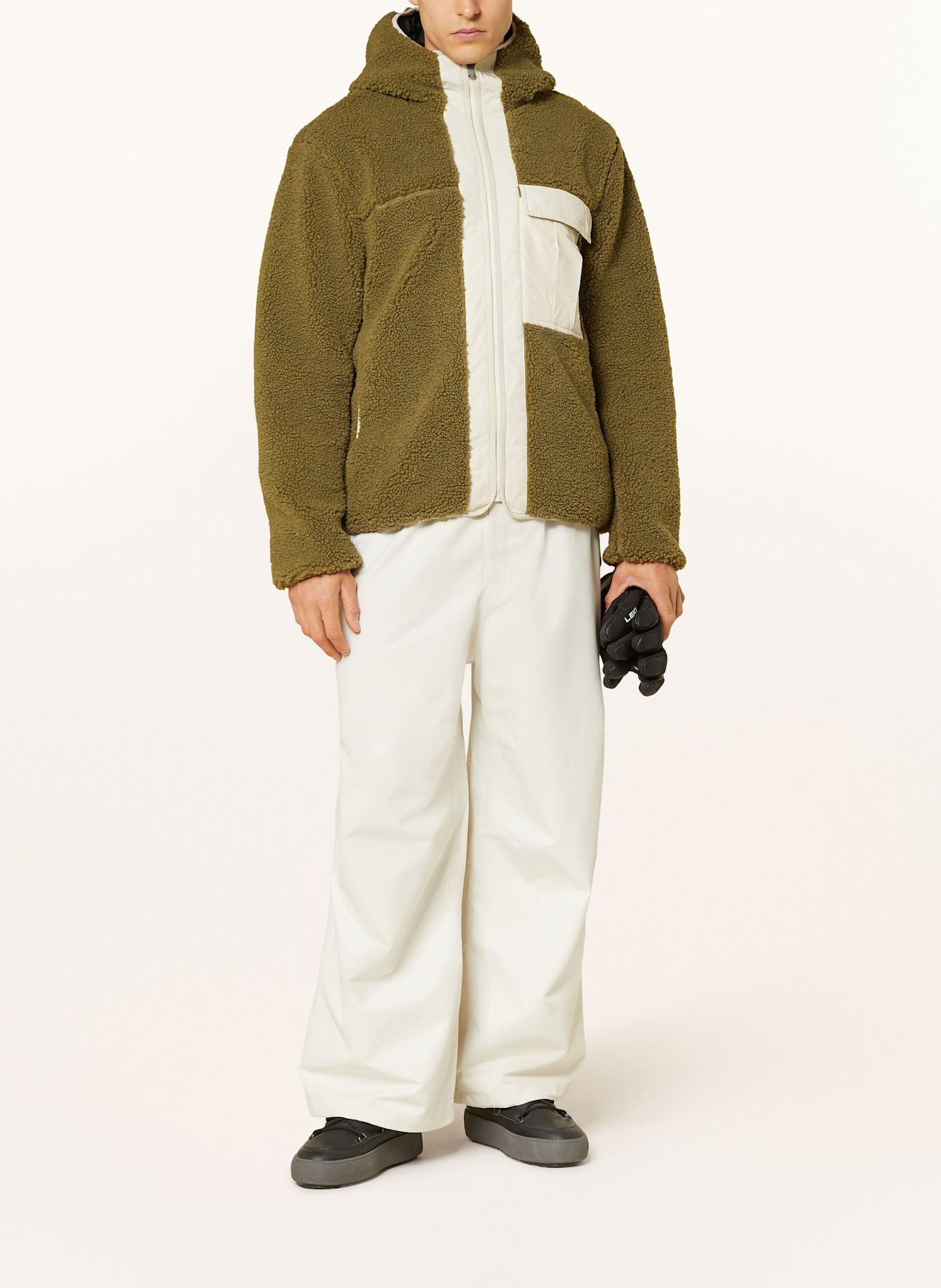 OAKLEY Teddyfell-Jacke SNOWDRIFT: KHAKI / CREME