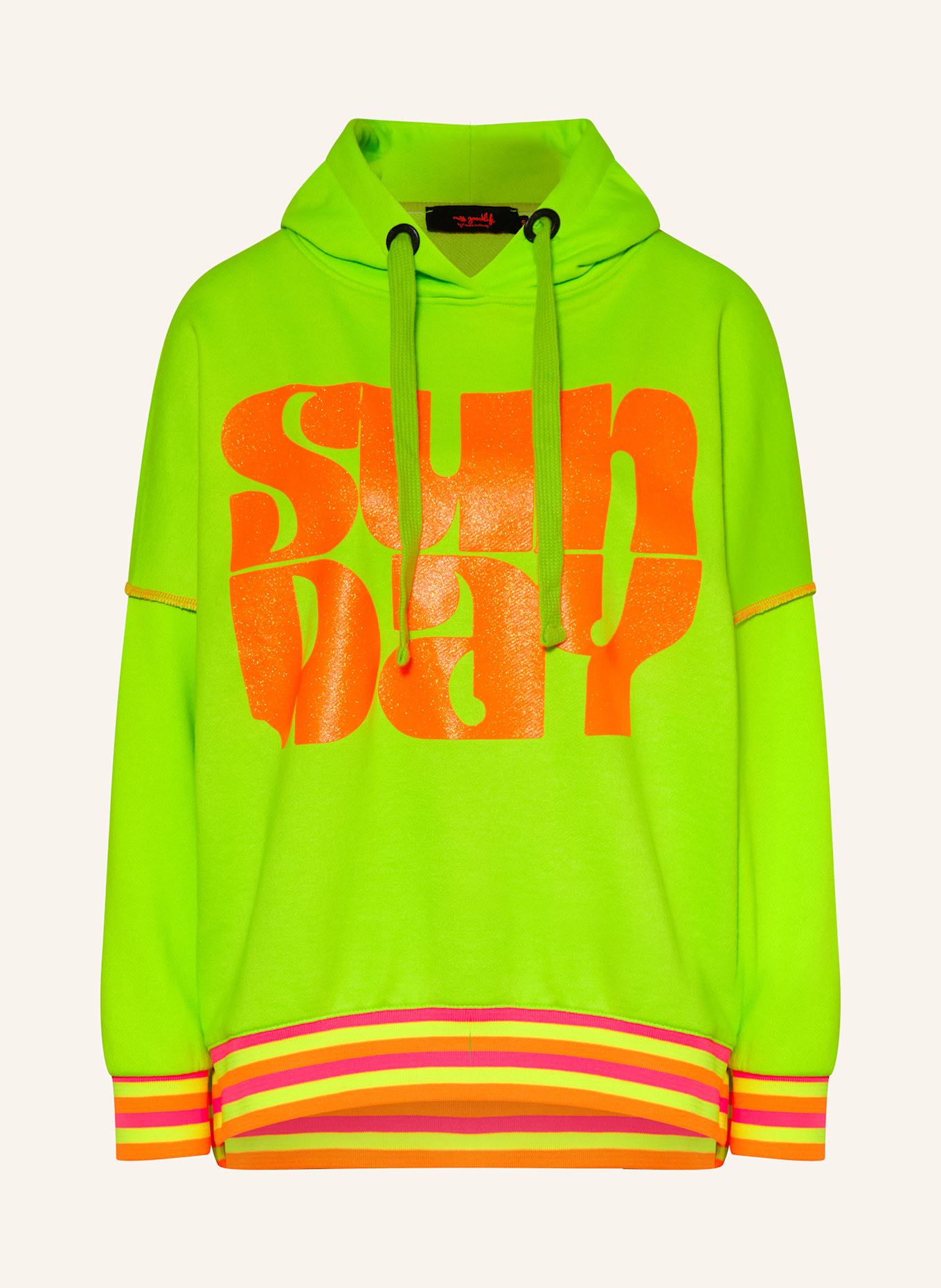 miss goodlife Hoodie: NEONGRÜN / NEONORANGE