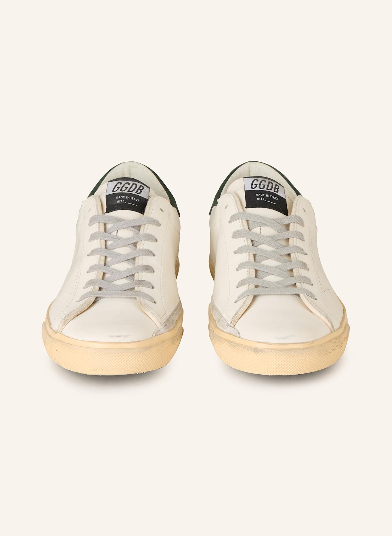 GOLDEN GOOSE Sneaker SUPER-STAR: WEISS/ DUNKELGRÜN