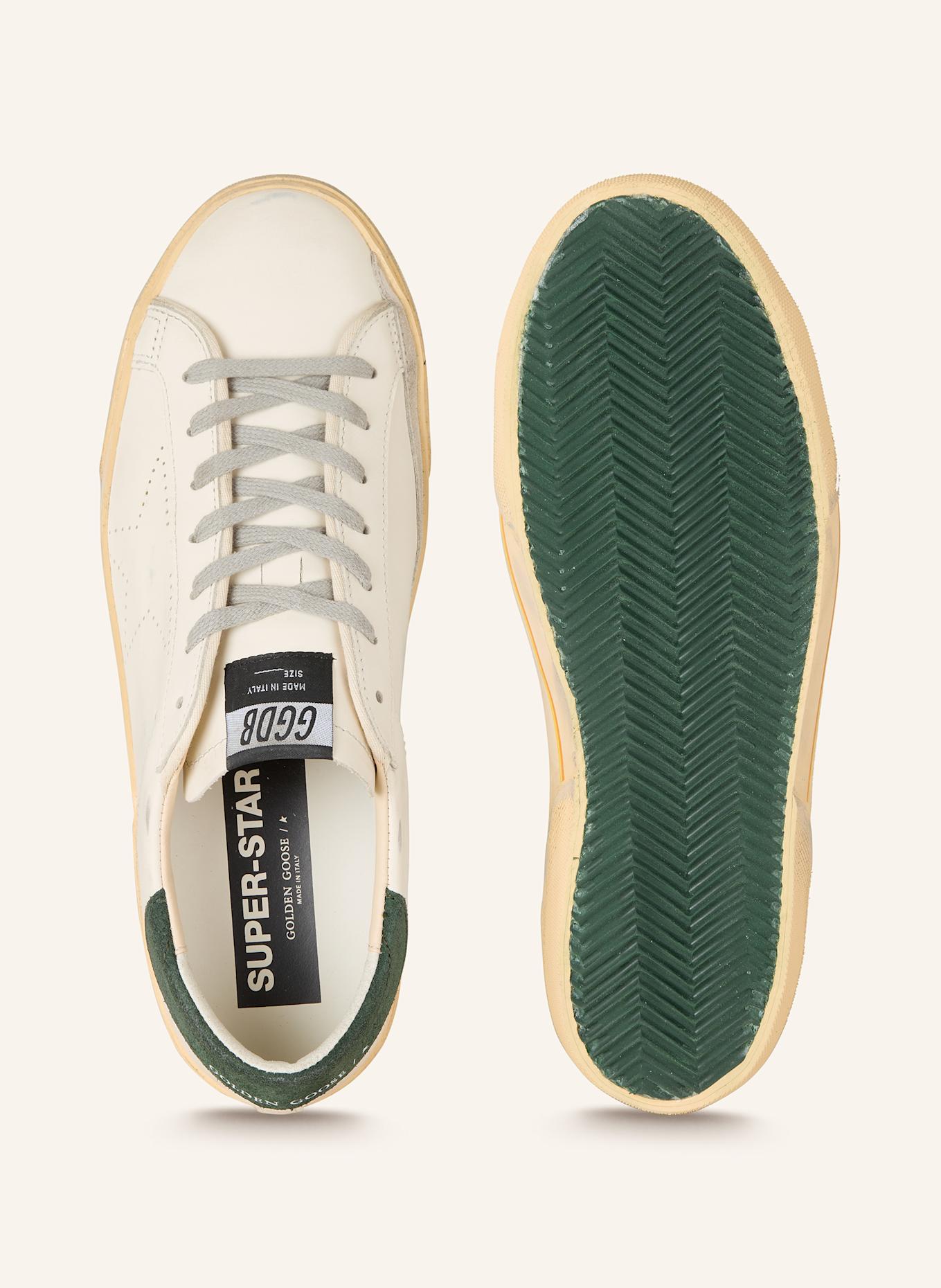 GOLDEN GOOSE Sneaker SUPER-STAR: WEISS/ DUNKELGRÜN