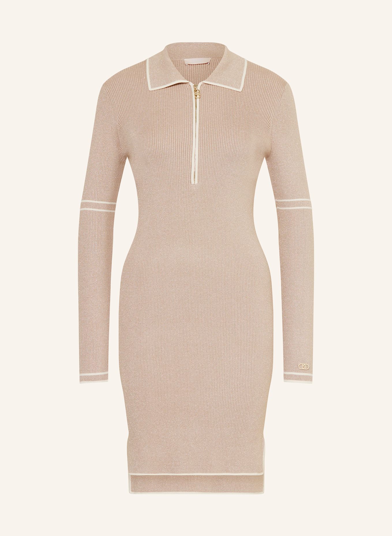 LIU JO Strickkleid mit Glitzergarn: GOLD / NUDE
