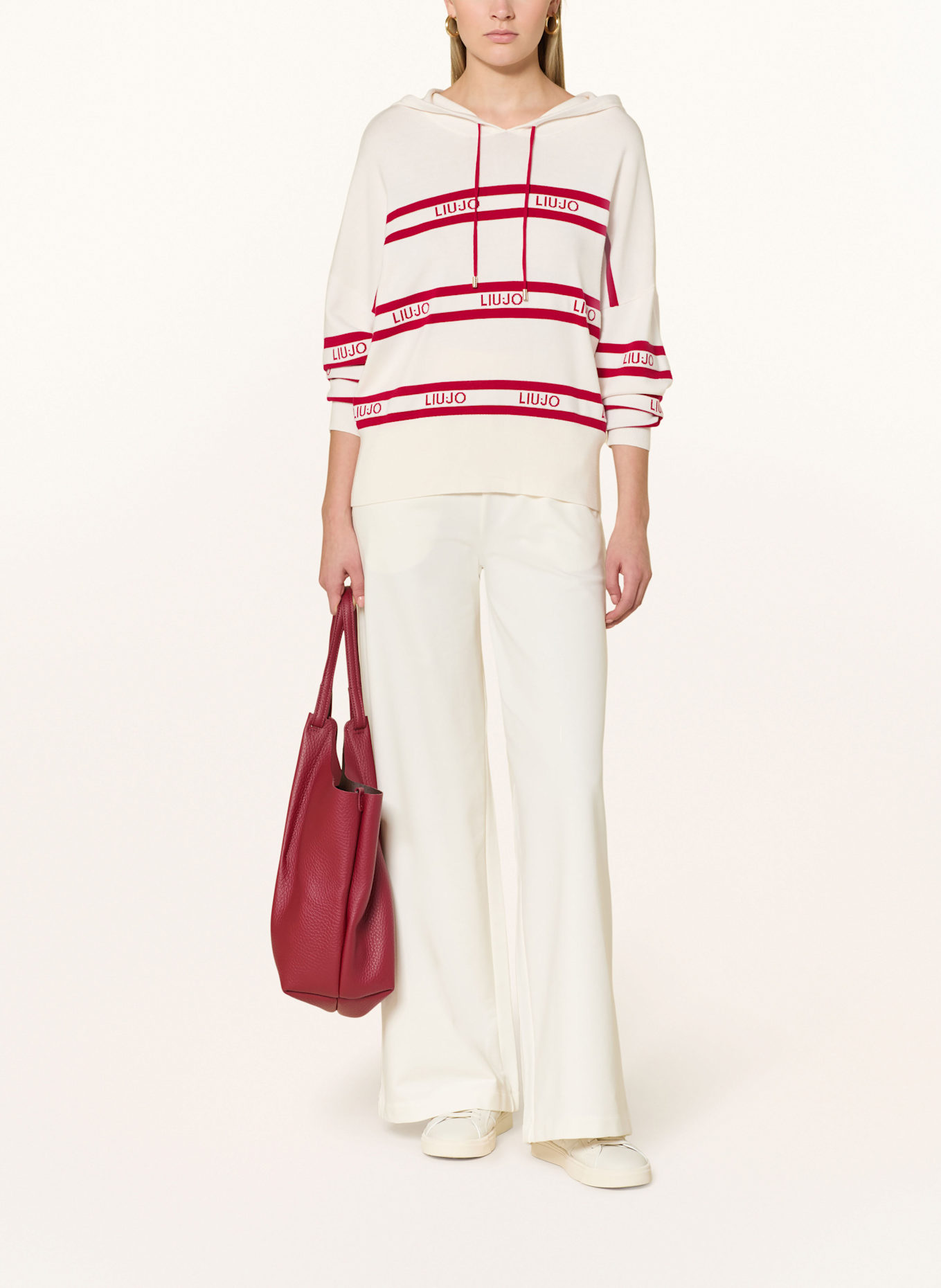 LIU JO Strick-Hoodie: ROT / CREME