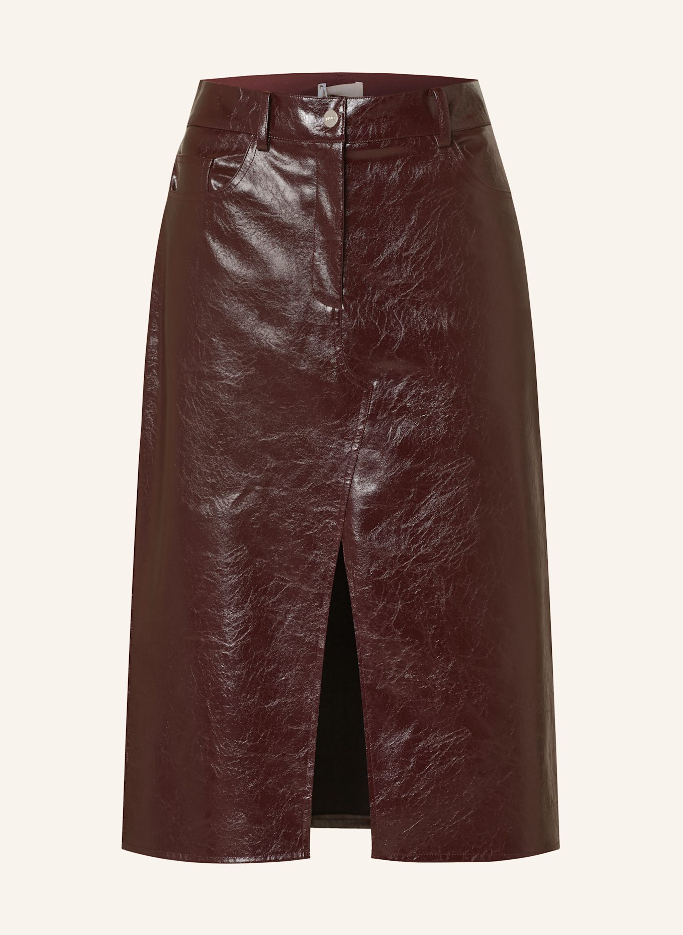 LIU JO Rock in Lederoptik: DUNKELROT